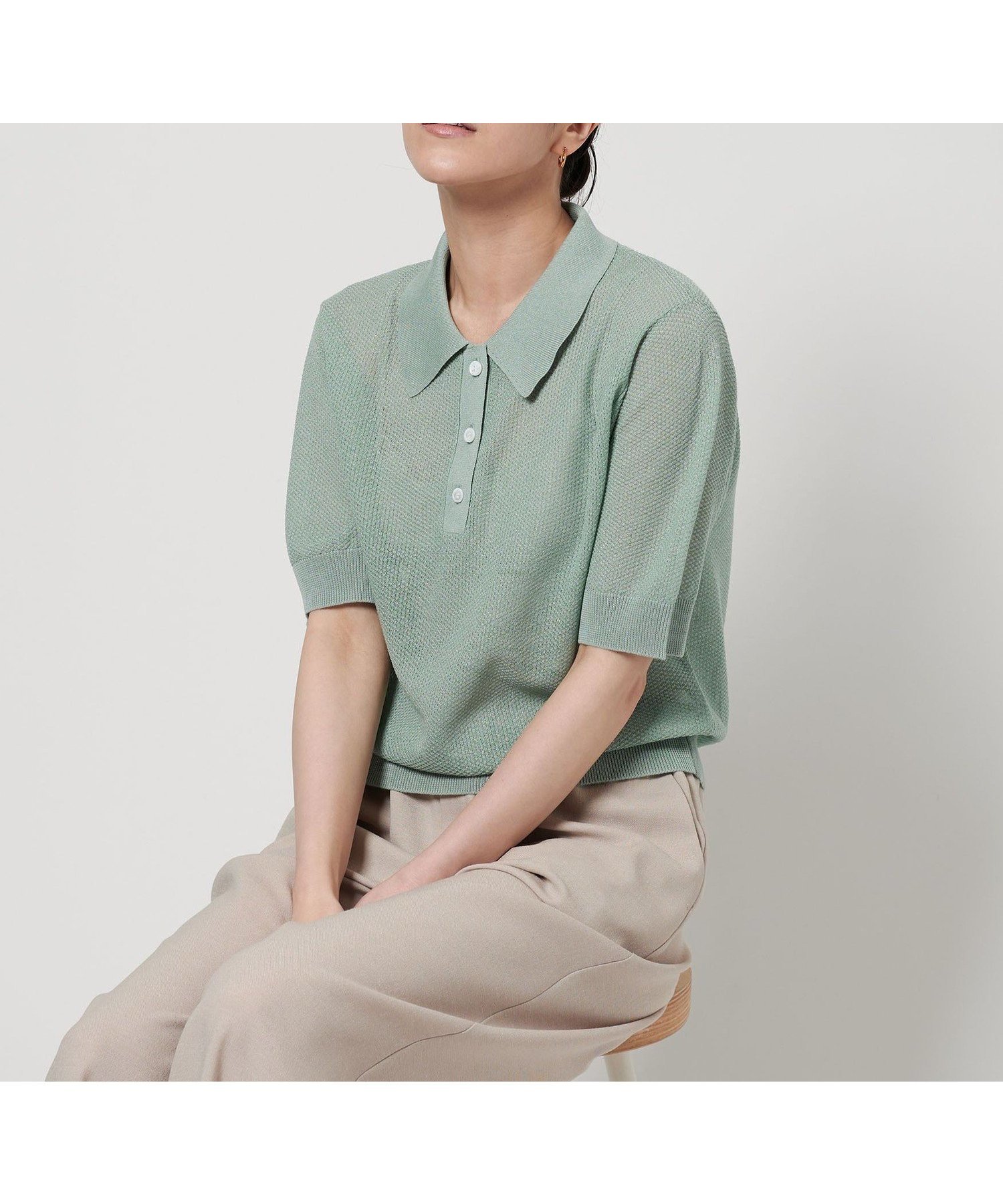 【ビューティ&ユース ユナイテッドアローズ/BEAUTY&YOUTH / UNITED ARROWS】のメッシュ ポロニット -ウォッシャブル- インテリア・キッズ・メンズ・レディースファッション・服の通販 founy(ファニー) 　ファッション　Fashion　レディースファッション　Ladies' Fashion Online　トップス・カットソー　Tops/Tshirt　ニット　Knit Tops　おすすめ　Recommend　ウォッシャブル　Washable　コンパクト　Compact　サマー　Summer　シアー　Sheer　トレンド　Trend　プリント　Print　メッシュ　Mesh　KELLY|ID: prp329100004534870 ipo3291000000032604571