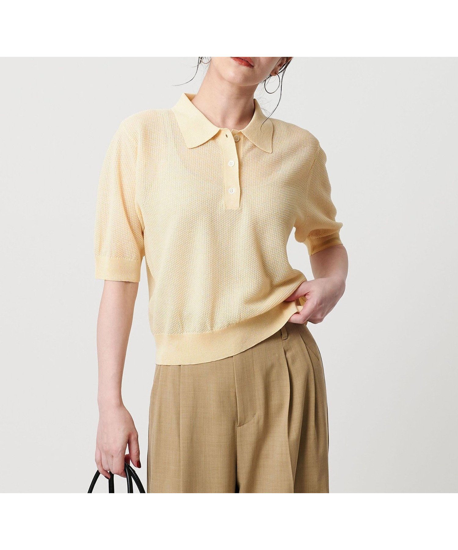 【ビューティ&ユース ユナイテッドアローズ/BEAUTY&YOUTH / UNITED ARROWS】のメッシュ ポロニット -ウォッシャブル- インテリア・キッズ・メンズ・レディースファッション・服の通販 founy(ファニー) 　ファッション　Fashion　レディースファッション　Fashion for Women　トップス・カットソー　Cut & Sew Tops　ニット　Knit Tops & Sweaters　おすすめ　Recommended / Our Picks　ウォッシャブル　Machine Washable　コンパクト　Compact, Small Size　シアー　Sheer, See-Through　トレンド　Trend, Trending Now　プリント　Print, Printed Pattern　メッシュ　Mesh, Net Fabric　NATURAL|ID: prp329100004534870 ipo3291000000033622008