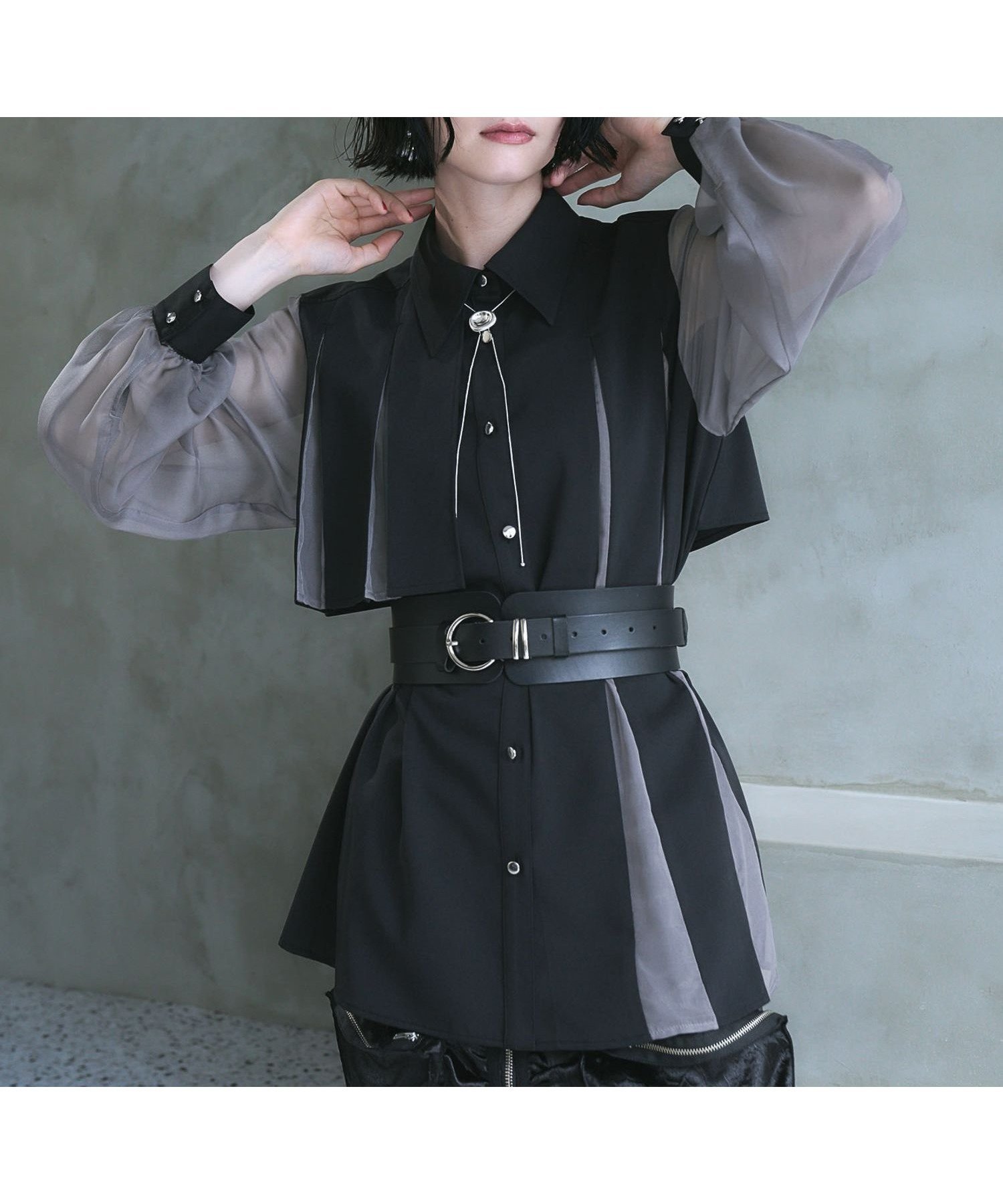 【ハレ/HARE】のシアーキリカエプリーツシャツ 人気、トレンドファッション・服の通販 founy(ファニー) 　ファッション　Fashion　レディースファッション　WOMEN　トップス・カットソー　Tops/Tshirt　シャツ/ブラウス　Shirts/Blouses　シアー　Sheer　ダウン　Down　デニム　Denim　プリーツ　Pleats　エレガント 上品　Elegant　ビジネス 仕事 通勤　Business　 other-1|ID: prp329100004534875 ipo3291000000032048225