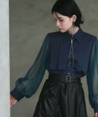 【ハレ/HARE】のシアーキリカエプリーツシャツ 人気、トレンドファッション・服の通販 founy(ファニー) ファッション Fashion レディースファッション WOMEN トップス・カットソー Tops/Tshirt シャツ/ブラウス Shirts/Blouses シアー Sheer ダウン Down デニム Denim プリーツ Pleats エレガント 上品 Elegant ビジネス 仕事 通勤 Business thumbnail ●ネイビー88|ID: prp329100004534875 ipo3291000000032048230
