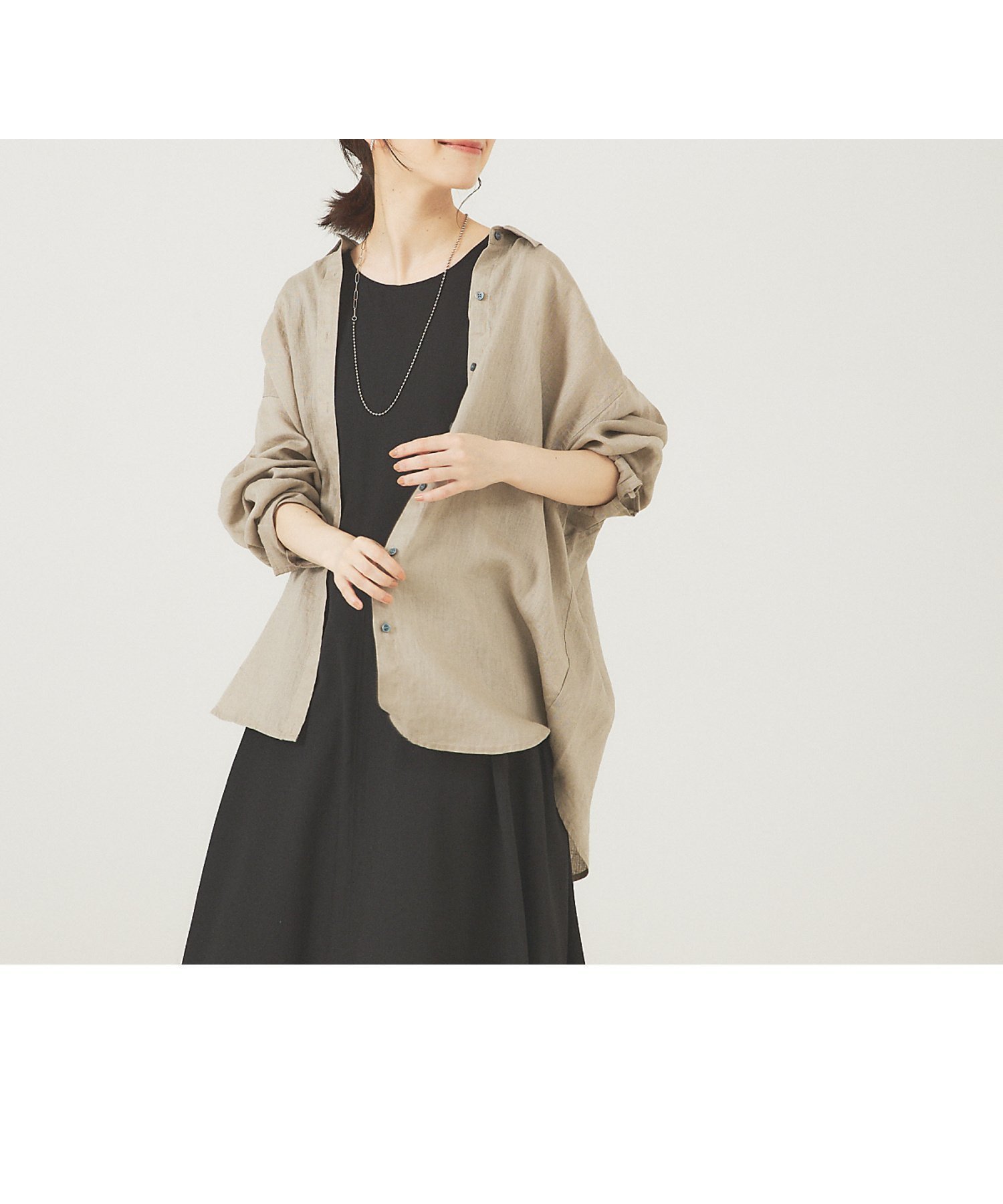 【アバハウスマヴィ/abahouse mavie】のリネン2wayカシュクールオーバーシャツ インテリア・キッズ・メンズ・レディースファッション・服の通販 founy(ファニー) 　ファッション　Fashion　レディースファッション　WOMEN　トップス・カットソー　Tops/Tshirt　シャツ/ブラウス　Shirts/Blouses　おすすめ　Recommend　カシュクール　Cachecoeur　フロント　Front　リネン　Linen　定番　Standard　ベージュ|ID: prp329100004534904 ipo3291000000032048361