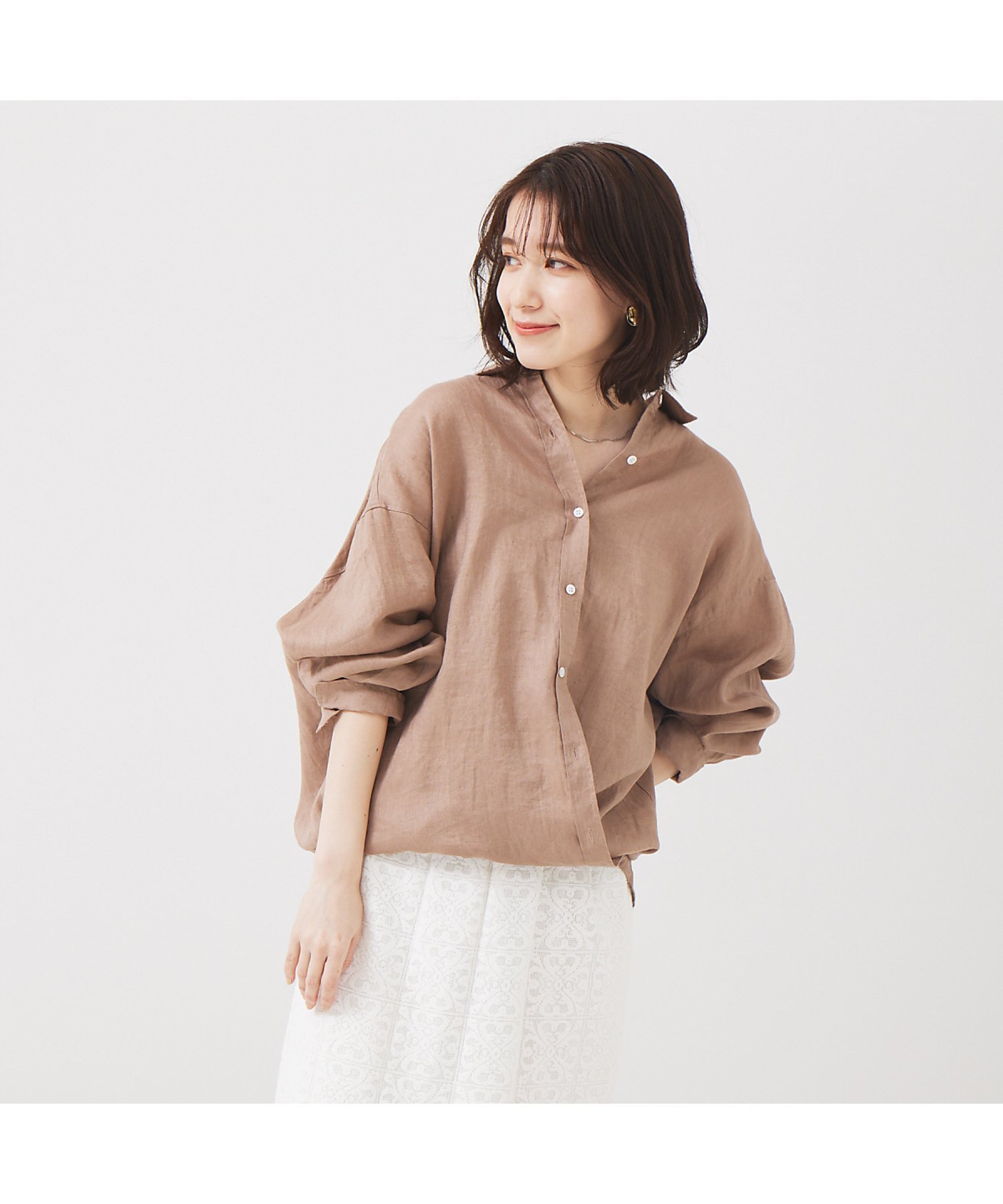 【アバハウスマヴィ/abahouse mavie】のリネン2wayカシュクールオーバーシャツ インテリア・キッズ・メンズ・レディースファッション・服の通販 founy(ファニー) 　ファッション　Fashion　レディースファッション　WOMEN　トップス・カットソー　Tops/Tshirt　シャツ/ブラウス　Shirts/Blouses　おすすめ　Recommend　カシュクール　Cachecoeur　フロント　Front　リネン　Linen　定番　Standard　ベージュ系その他1|ID: prp329100004534904 ipo3291000000032048362