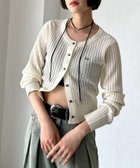 【ページボーイ/PAGEBOY】のシシュウロゴシアーリブカーディガン オフホワイト05|ID: prp329100004534910 ipo3291000000032048387