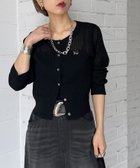 【ページボーイ/PAGEBOY】のシシュウロゴシアーリブカーディガン ブラック09|ID: prp329100004534910 ipo3291000000032048388