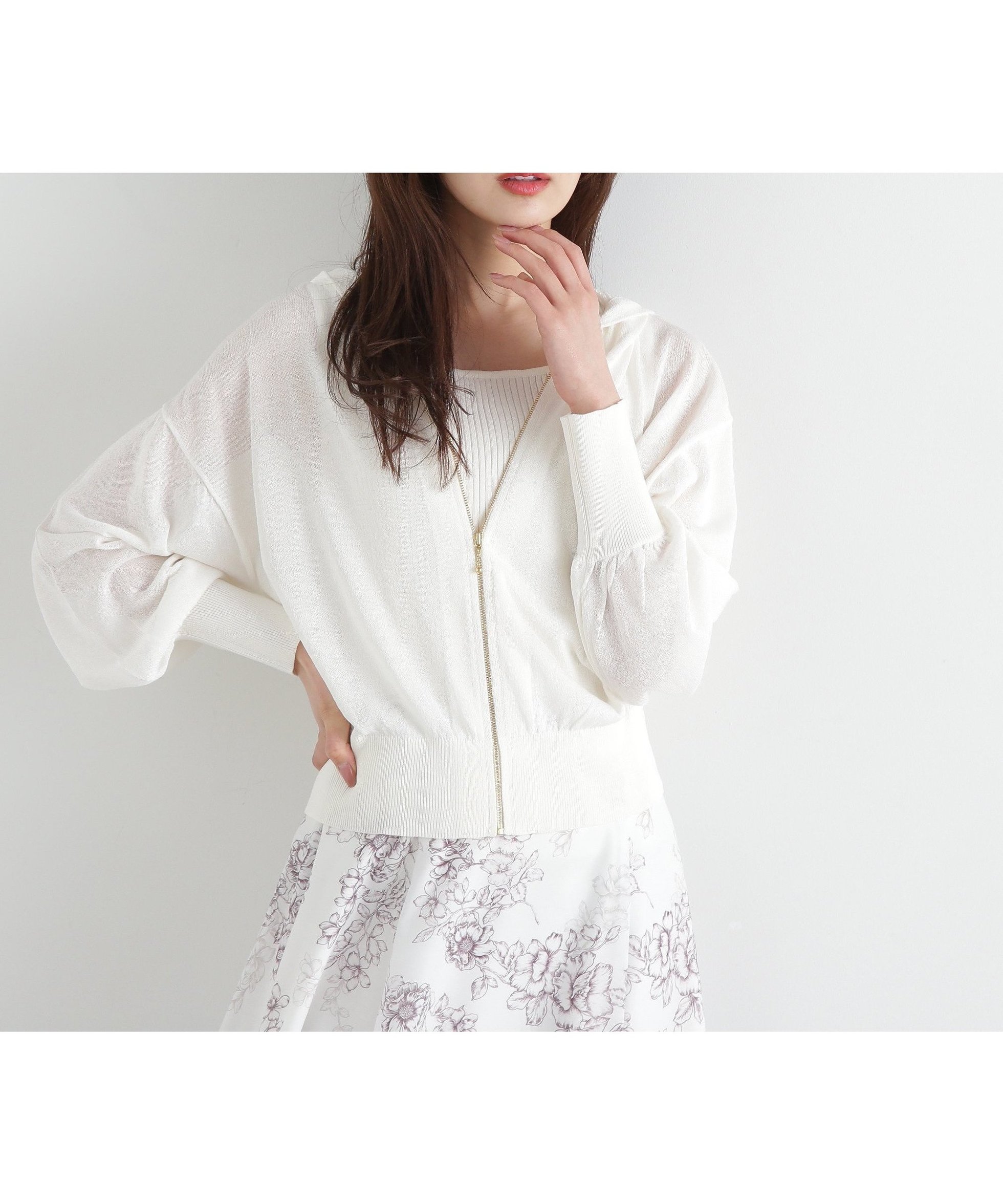 【プロポーション ボディドレッシング/PROPORTION BODY DRESSING】のシアーニットパーカーアンサンブル インテリア・キッズ・メンズ・レディースファッション・服の通販 founy(ファニー) 　ファッション　Fashion　レディースファッション　WOMEN　トップス・カットソー　Tops/Tshirt　ニット　Knit Tops　アンサンブル　Knit Ensemble　パーカ　Sweats　インナー　Inner　シアー　Sheer　タンク　Tank　パーカー　Hoodie　エクリュ1|ID: prp329100004534911 ipo3291000000032301546