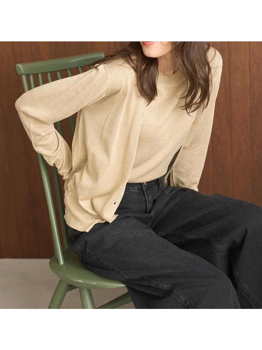 【ミラオーウェン/Mila Owen】の【セットアップ対応】SET UPラメニットクルーネックカーディガン インテリア・キッズ・メンズ・レディースファッション・服の通販 founy(ファニー) 　ファッション　Fashion　レディースファッション　WOMEN　トップス・カットソー　Tops/Tshirt　ニット　Knit Tops　カーディガン　Cardigans　おすすめ　Recommend　イエロー　Yellow　カーディガン　Cardigan　コンパクト　Compact　シンプル　Simple　セットアップ　Set Up　トレンド　Trend　バランス　Balance　エレガント 上品　Elegant　春　Spring　BEG[037]|ID: prp329100004534925 ipo3291000000032048452