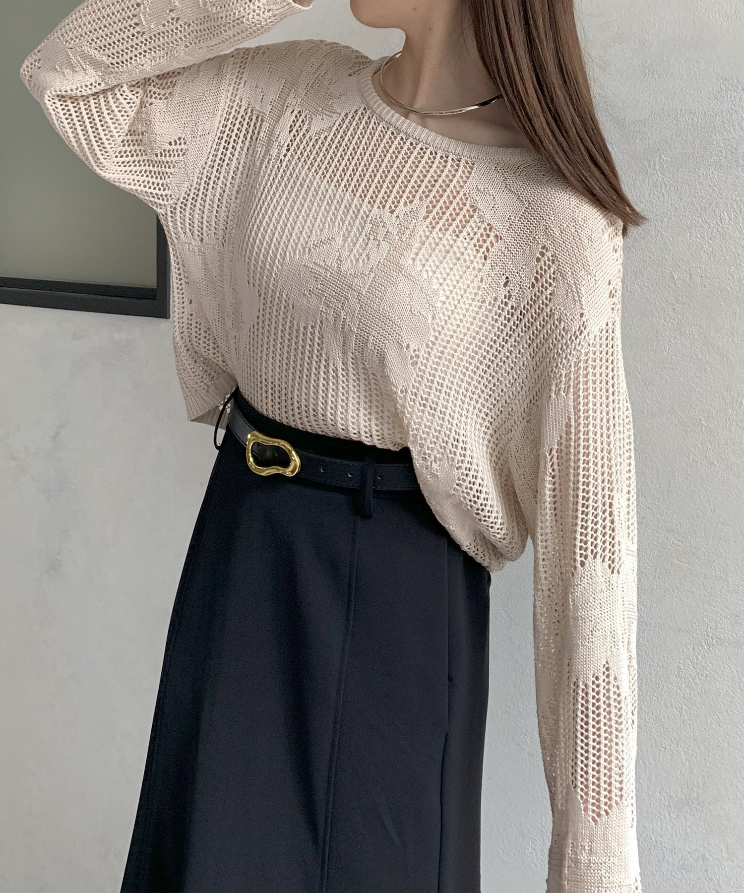 【ゼヴォン/Thevon】のジャガードメッシュニット 人気、トレンドファッション・服の通販 founy(ファニー) 　ファッション　Fashion　レディースファッション　WOMEN　トップス・カットソー　Tops/Tshirt　ニット　Knit Tops　インナー　Inner　春　Spring　キャミソール　Camisole　ベーシック　Basic　マーメイド　Mermaid　メッシュ　Mesh　ルーズ　Loose　S/S・春夏　Ss・Spring/Summer　夏　Summer　2025年　2025　2025春夏・S/S　Ss,Spring/Summer,2025　 other-1|ID: prp329100004534931 ipo3291000000032048476