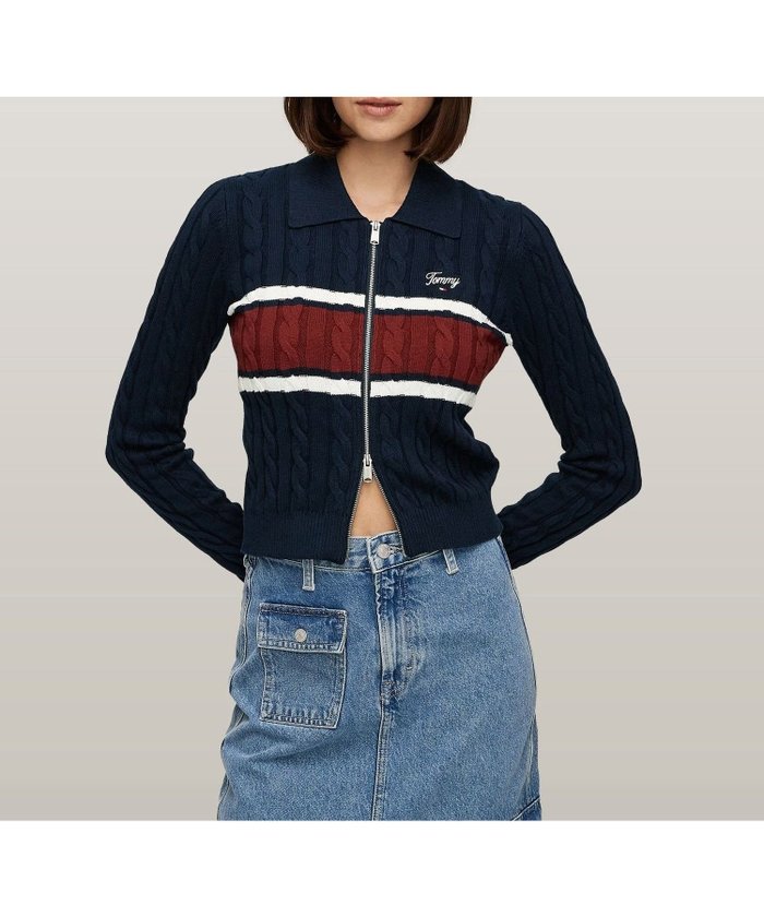 【トミーヒルフィガー/TOMMY HILFIGER】の2WAYケーブルジップアップカーディガン インテリア・キッズ・メンズ・レディースファッション・服の通販 founy(ファニー) https://founy.com/ ファッション Fashion レディースファッション WOMEN トップス・カットソー Tops/Tshirt カーディガン Cardigans アメリカン American カシミヤ Cashmere クラシック Classic ゴルフ Golf ストライプ Stripe スポーティ Sporty デニム Denim フロント Front モダン Modern 人気 Popularity |ID: prp329100004534960 ipo3291000000032048608