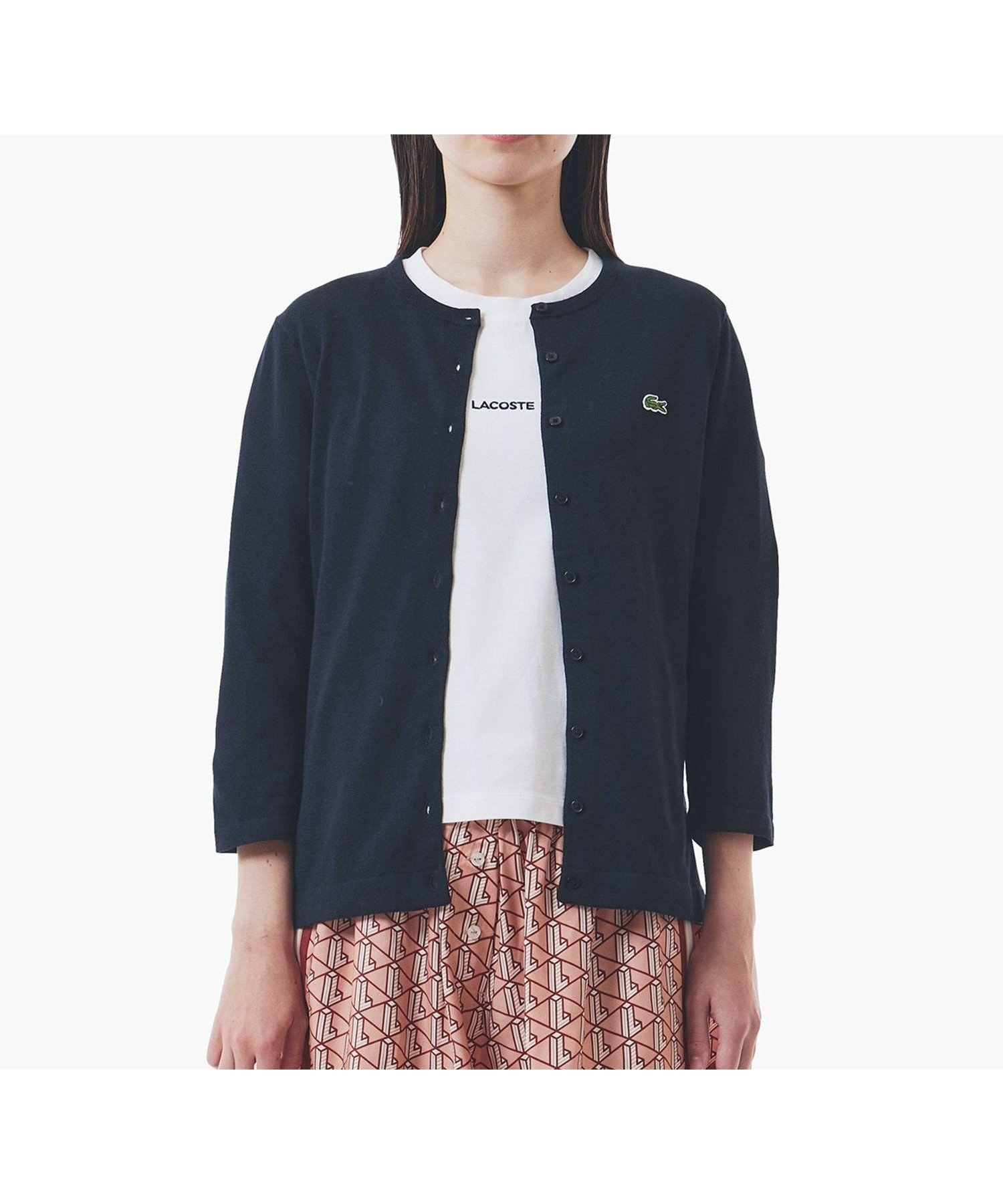 【ラコステ/LACOSTE】のUVカット 吸水速乾 ウォッシャブル COOLMAX クールマックス 7部袖 ニットカーディガン インテリア・キッズ・メンズ・レディースファッション・服の通販 founy(ファニー) 　ファッション　Fashion　レディースファッション　WOMEN　トップス・カットソー　Tops/Tshirt　ニット　Knit Tops　カーディガン　Cardigans　ウォッシャブル　Washable　カーディガン　Cardigan　バランス　Balance　吸水　Water Absorption　夏　Summer　春　Spring　S/S・春夏　Ss・Spring/Summer　ブラック|ID: prp329100004534965 ipo3291000000032048628