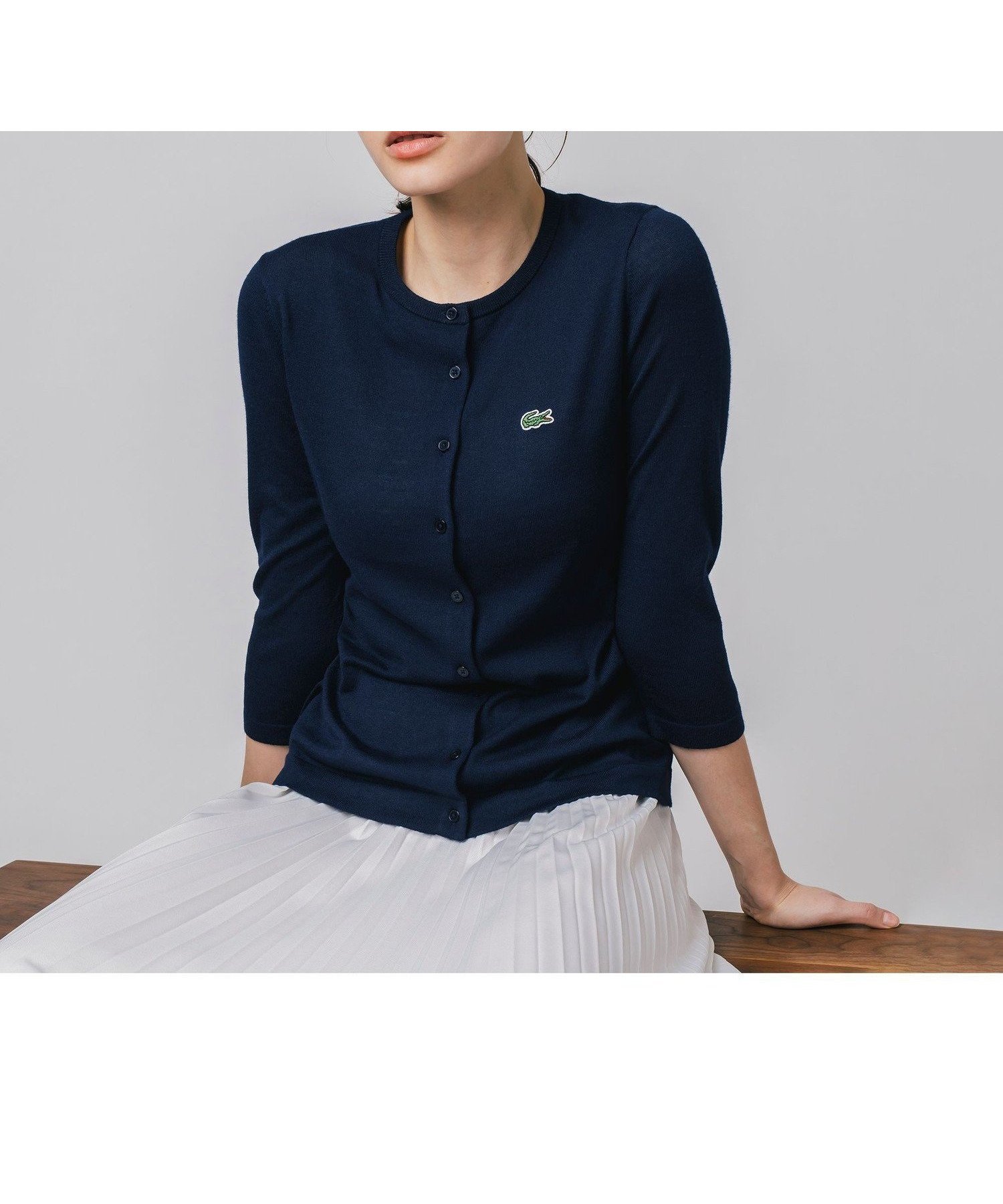 【ラコステ/LACOSTE】のUVカット 吸水速乾 ウォッシャブル COOLMAX クールマックス 7部袖 ニットカーディガン インテリア・キッズ・メンズ・レディースファッション・服の通販 founy(ファニー) 　ファッション　Fashion　レディースファッション　WOMEN　トップス・カットソー　Tops/Tshirt　ニット　Knit Tops　カーディガン　Cardigans　ウォッシャブル　Washable　カーディガン　Cardigan　バランス　Balance　吸水　Water Absorption　夏　Summer　春　Spring　S/S・春夏　Ss・Spring/Summer　ネイビー|ID: prp329100004534965 ipo3291000000032048630