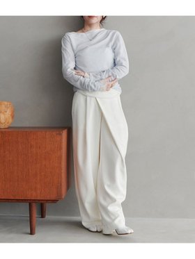 【ミースロエ/MIESROHE】のサテンラップパンツ 人気、トレンドファッション・服の通販 founy(ファニー) ファッション Fashion レディースファッション WOMEN パンツ Pants シンプル Simple フロント Front ポケット Pocket ラップ Wrap エレガント 上品 Elegant |ID:prp329100004534968