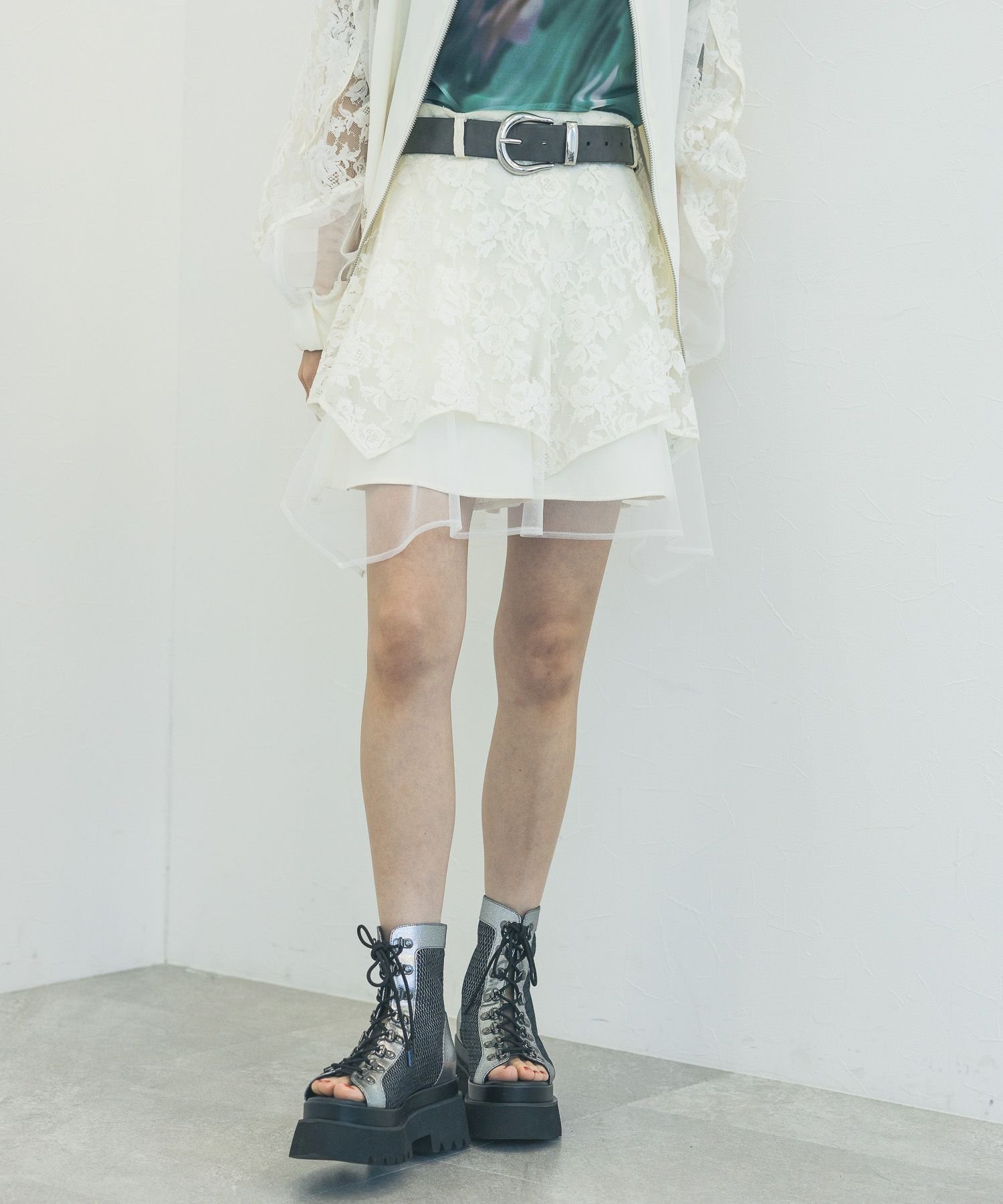 【ハレ/HARE】のレースレイヤースカパン インテリア・キッズ・メンズ・レディースファッション・服の通販 founy(ファニー) 　ファッション　Fashion　レディースファッション　WOMEN　おすすめ　Recommend　イレヘム　Ilehem　ショート　Short　ジャケット　Jacket　チュール　Tulle　トレンド　Trend　バランス　Balance　レース　Race　ホワイト05|ID: prp329100004534991 ipo3291000000032048728
