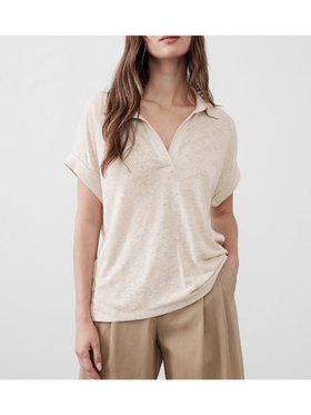 【バナナリパブリック ファクトリーストア/BANANA REPUBLIC FACTORY STORE】のBANANA REPUBLIC FACTORY STORE リネンブレンド ジョニーカラーTシャツ 人気、トレンドファッション・服の通販 founy(ファニー) ファッション Fashion レディースファッション Ladies' Fashion Online トップス・カットソー Tops/Tshirt シャツ/ブラウス Shirts/Blouses ロング / Tシャツ T-Shirts シンプル Simple リネン Linen エレガント 上品 Elegant |ID:prp329100004535503