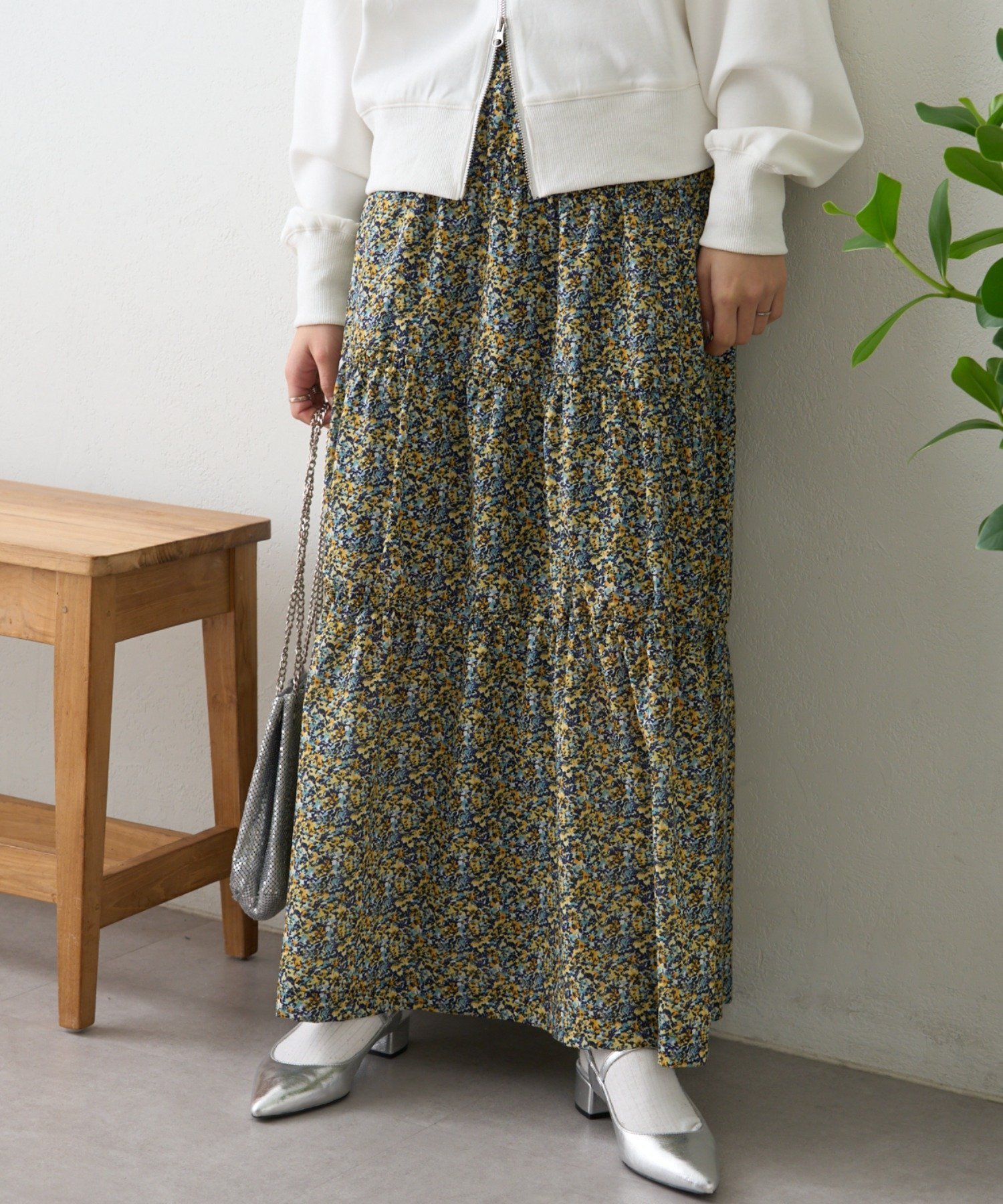 【チャオパニックティピー/CIAOPANIC TYPY】の無地花柄アソートシャーリングスカート インテリア・キッズ・メンズ・レディースファッション・服の通販 founy(ファニー) 　ファッション　Fashion　レディースファッション　WOMEN　スカート　Skirt　イエロー　Yellow　春　Spring　サテン　Satin　シフォン　Chiffon　シャーリング　Shirring　ジャケット　Jacket　デニム　Denim　プリント　Print　無地　Plain Color　ロング　Long　おすすめ　Recommend　イエロー|ID: prp329100004535573 ipo3291000000032291824