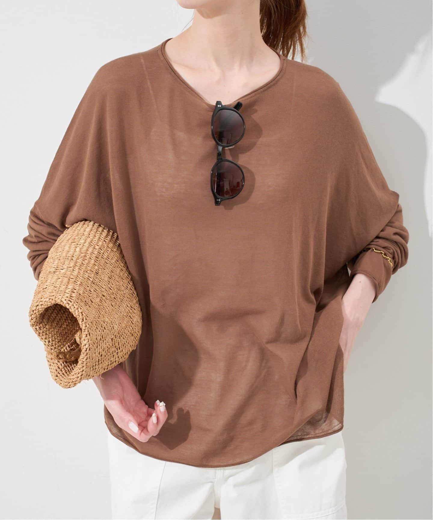 【スローブ イエナ/SLOBE IENA】の《追加》コットンシルクビッグプルオーバー インテリア・キッズ・メンズ・レディースファッション・服の通販 founy(ファニー) 　ファッション　Fashion　レディースファッション　Fashion for Women　トップス・カットソー　Cut & Sew Tops　カジュアルプルオーバー・ニットトップス　Pullovers & Knit Tops / Casual Pullovers　2025年　2025　2025春夏・S/S　Spring/Summer 2025 SS25　ブラウン|ID: prp329100004535630 ipo3291000000032556770