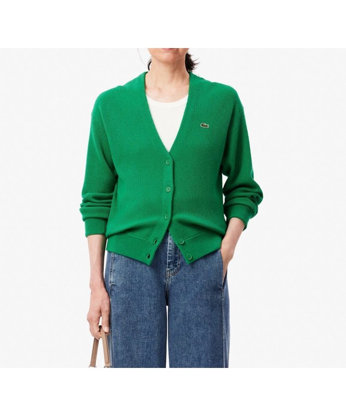 【ラコステ/LACOSTE】のプレーンVネックニットカーディガン インテリア・キッズ・メンズ・レディースファッション・服の通販 founy(ファニー) https://founy.com/ ファッション Fashion レディースファッション WOMEN トップス・カットソー Tops/Tshirt ニット Knit Tops カーディガン Cardigans Vネック V-Neck フロント Front プレーン Plane ラバー Rubber |ID: prp329100004535677 ipo3291000000032052544