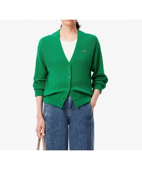 【ラコステ/LACOSTE】のプレーンVネックニットカーディガン 人気、トレンドファッション・服の通販 founy(ファニー) ファッション Fashion レディースファッション WOMEN トップス・カットソー Tops/Tshirt ニット Knit Tops カーディガン Cardigans Vネック V-Neck フロント Front プレーン Plane ラバー Rubber |ID:prp329100004535677