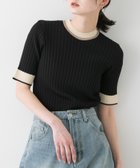 【センスオブプレイス/SENSE OF PLACE by URBAN RESEARCH】の『WEB限定』バイカラーコンパクトセーター(5分袖) 人気、トレンドファッション・服の通販 founy(ファニー) ファッション Fashion レディースファッション WOMEN トップス・カットソー Tops/Tshirt 2025年 2025 2025春夏・S/S Ss,Spring/Summer,2025 おすすめ Recommend キャミ Cami トレンド Trend 夏 Summer S/S・春夏 Ss・Spring/Summer 洗える Washable thumbnail BLACK|ID: prp329100004535698 ipo3291000000032291589