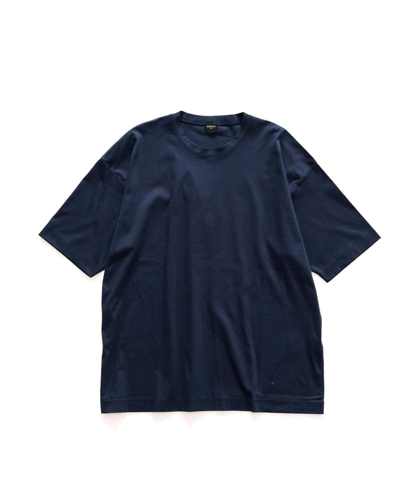 【エディフィス/EDIFICE / MEN】のアルビニスタスムース クルーネック Tシャツ インテリア・キッズ・メンズ・レディースファッション・服の通販 founy(ファニー) 　ファッション　Fashion　メンズファッション　MEN　インナー　Inner　カリフォルニア　California　ジャージ　Jersey　ドレープ　Drape　ドロップ　Drop　バランス　Balance　ファブリック　Fabric　エレガント 上品　Elegant　ネイビー|ID: prp329100004535720 ipo3291000000032052744
