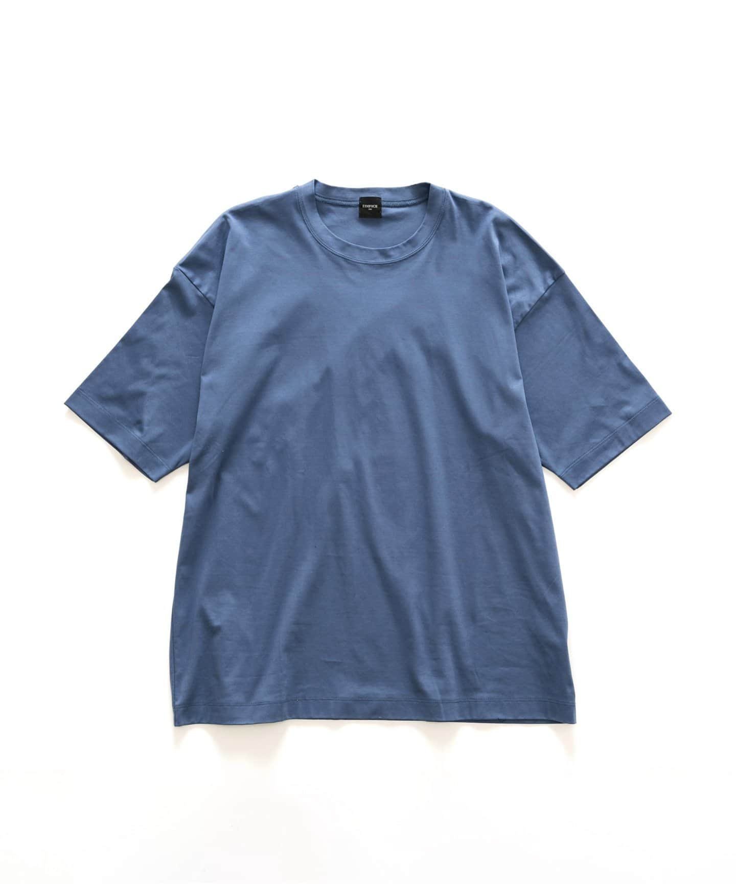 【エディフィス/EDIFICE / MEN】のアルビニスタスムース クルーネック Tシャツ インテリア・キッズ・メンズ・レディースファッション・服の通販 founy(ファニー) 　ファッション　Fashion　メンズファッション　MEN　インナー　Inner　カリフォルニア　California　ジャージ　Jersey　ドレープ　Drape　ドロップ　Drop　バランス　Balance　ファブリック　Fabric　エレガント 上品　Elegant　ブルー A|ID: prp329100004535720 ipo3291000000032052745