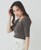 【インデックス/INDEX】の《5color》コットンモダールVネックリブニット【洗濯機洗い可】 チャコールグレー|ID: prp329100004535787 ipo3291000000032053094