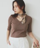 【インデックス/INDEX】の《5color》コットンモダールVネックリブニット【洗濯機洗い可】 ピンクベージュ|ID: prp329100004535787 ipo3291000000032053096