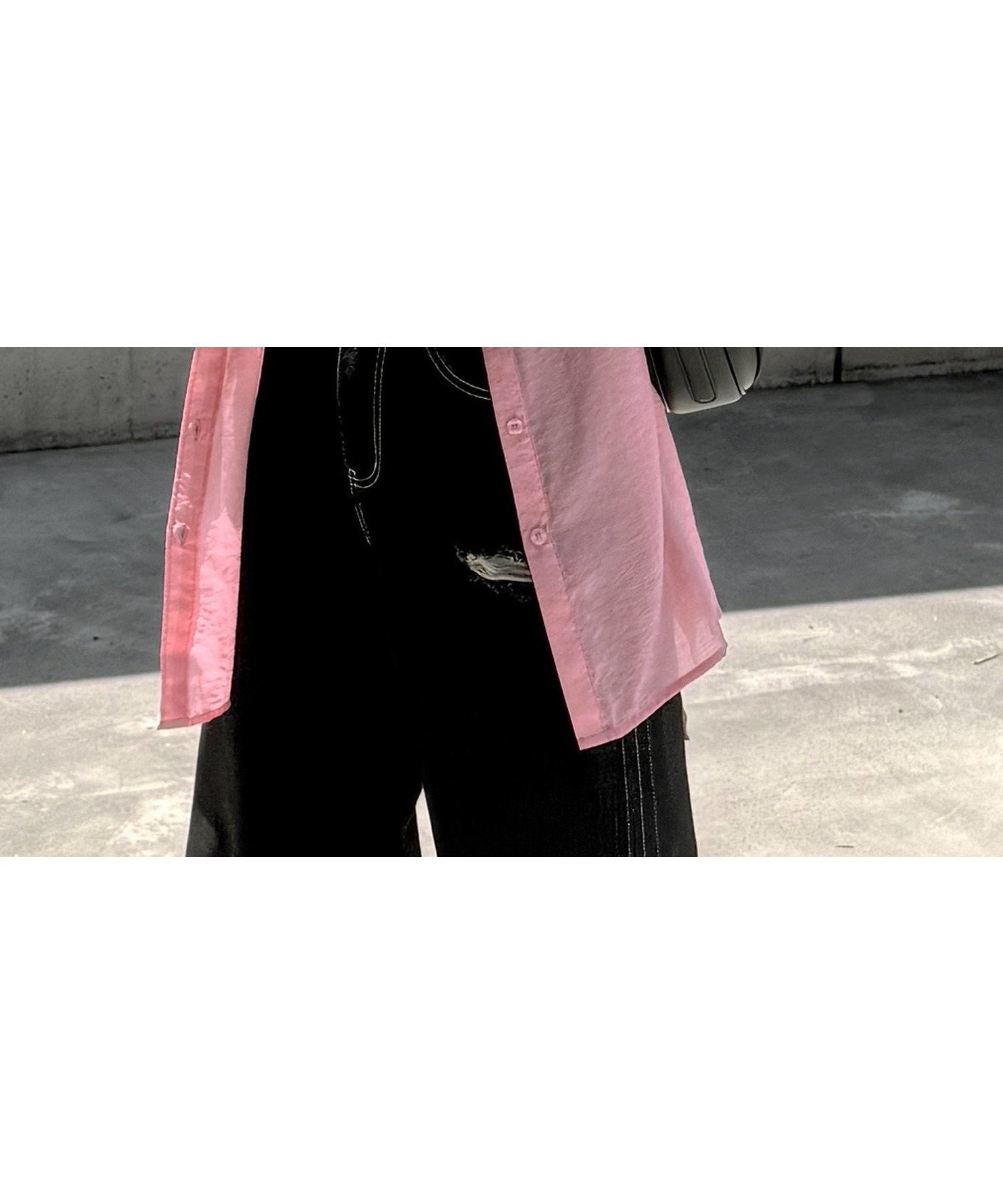 【その他のブランド/Other】のオーバーサイズ 長袖 シアーシャツ インテリア・キッズ・メンズ・レディースファッション・服の通販 founy(ファニー) 　ファッション　Fashion　レディースファッション　Fashion for Women　トップス・カットソー　Cut & Sew Tops　シャツ・ブラウス・オフィスカジュアル　Elegant Blouses & Button-Ups　おすすめ　Recommended / Our Picks　インナー　Innerwear　シアー　Sheer, See-Through　フロント　Front, Front Design　ボトム　Bottoms, Lower Wear　ワイド　Wide, Wide Fit　ワッシャー　Washer, Crinkled Finish　長袖　Long Sleeve, Full Sleeve　ピンク|ID: prp329100004535807 ipo3291000000032974303
