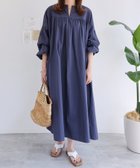 【アンドミー/andme】のワッシャーコットン Aライン ロングワンピース ネイビー|ID: prp329100004535816 ipo3291000000033555563