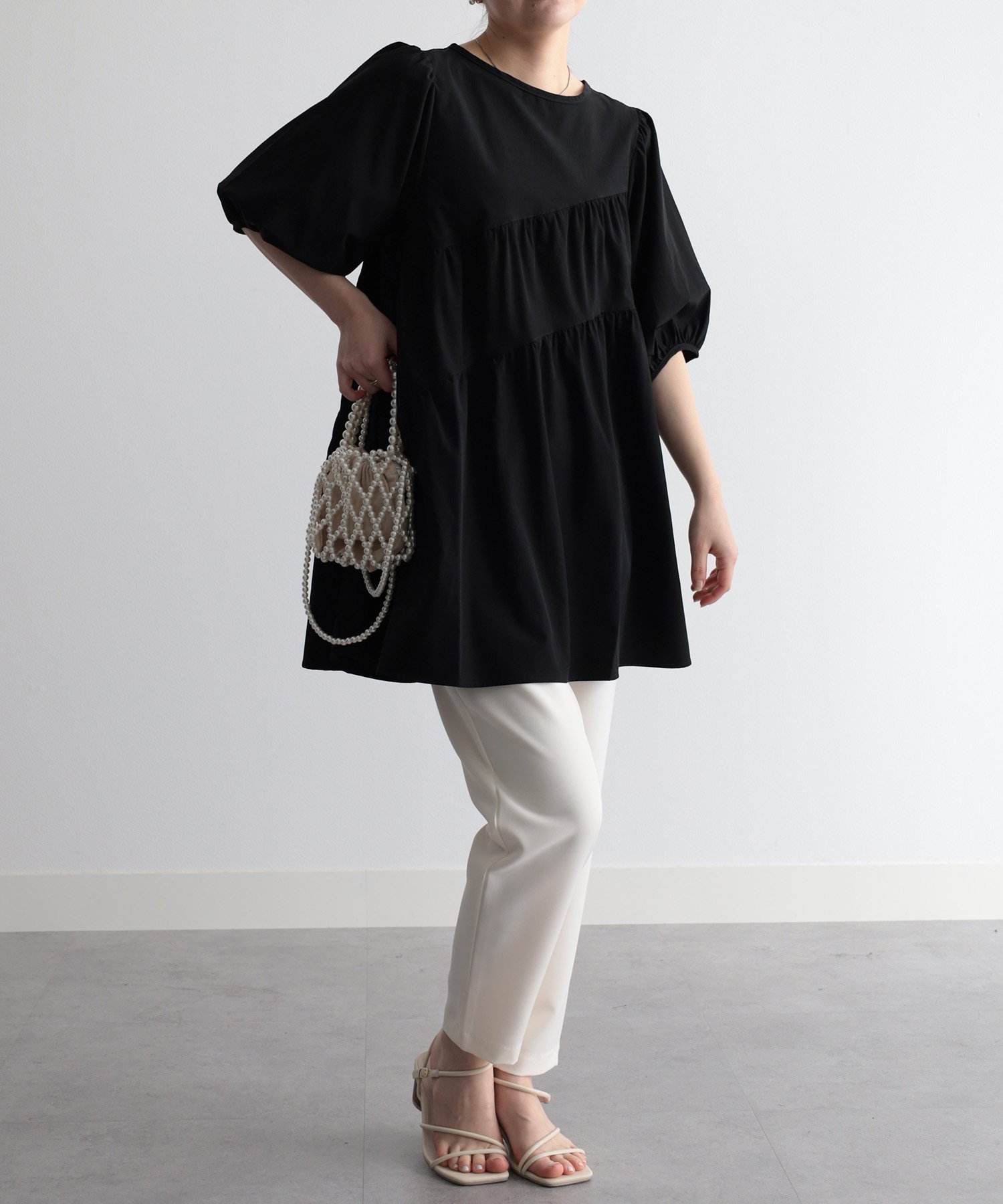 【ラナン/Ranan】のひんやり!ななめティアードチュニック 人気、トレンドファッション・服の通販 founy(ファニー) 　ファッション　Fashion　レディースファッション　Ladies' Fashion Online　トップス・カットソー　Tops/Tshirt　スタイリッシュ　Stylish　チュニック　Tunic　ティアード　Tiered　ミックス　Mix　 other-1|ID: prp329100004535836 ipo3291000000032636800