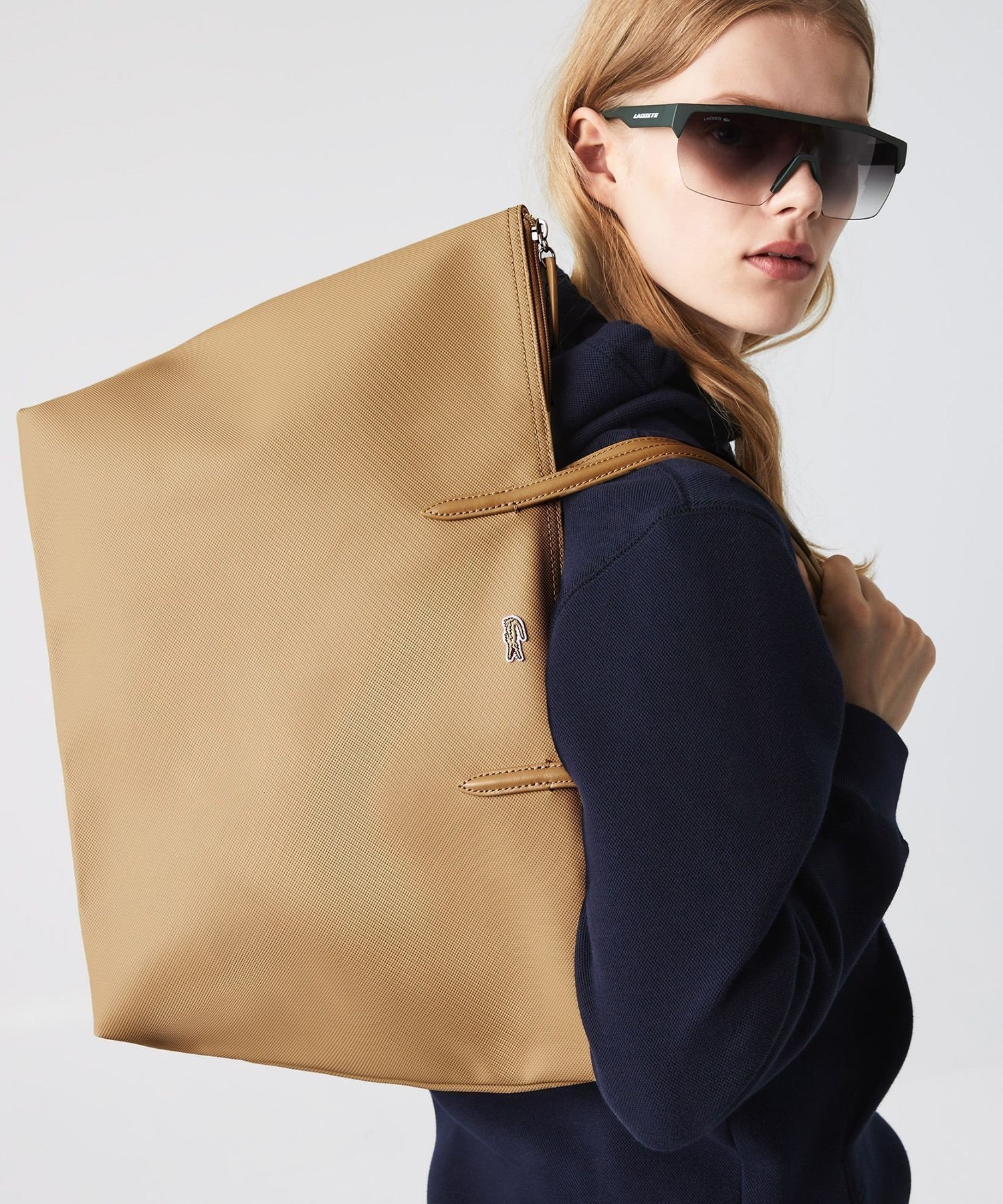 【ラコステ/LACOSTE】のL.12.12 プチピケ ラージ トートバッグ インテリア・キッズ・メンズ・レディースファッション・服の通販 founy(ファニー) 　ファッション　Fashion　レディースファッション　Fashion for Women　バッグ　Bags　サンドベージュ|ID: prp329100004535968 ipo3291000000033708987