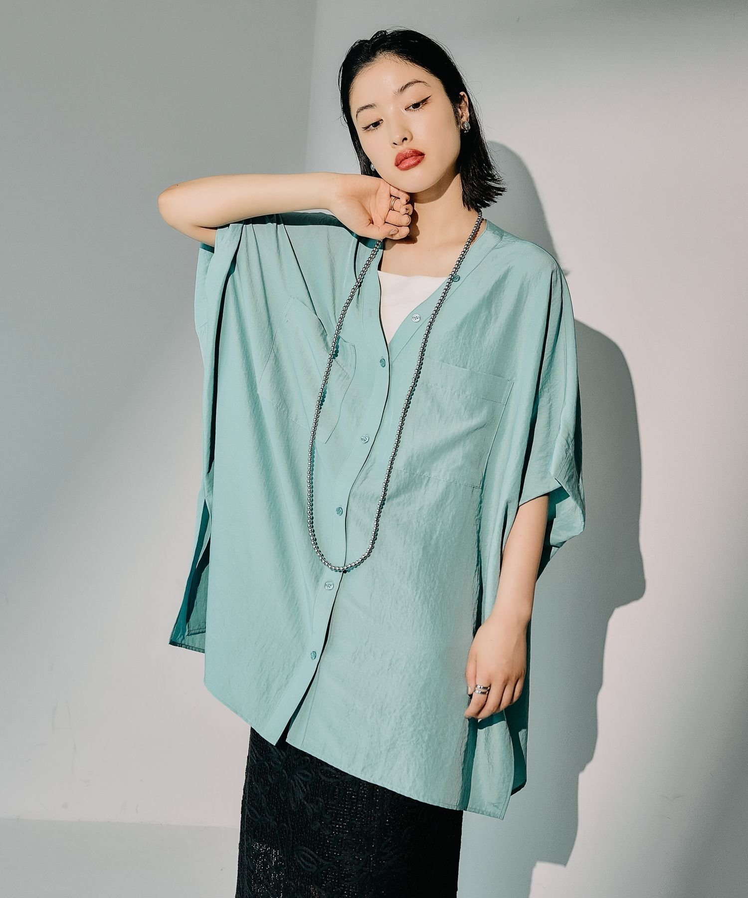 【レプシィム ローリーズファーム/LEPSIM LOWRYS FARM】のVネックBIGシャツチュニックSS2 人気、トレンドファッション・服の通販 founy(ファニー) 　ファッション　Fashion　レディースファッション　WOMEN　トップス・カットソー　Tops/Tshirt　シャツ/ブラウス　Shirts/Blouses　Vネック　V-Neck　おすすめ　Recommend　チュニック　Tunic　プリーツ　Pleats　人気　Popularity　 other-1|ID: prp329100004535999 ipo3291000000032054281