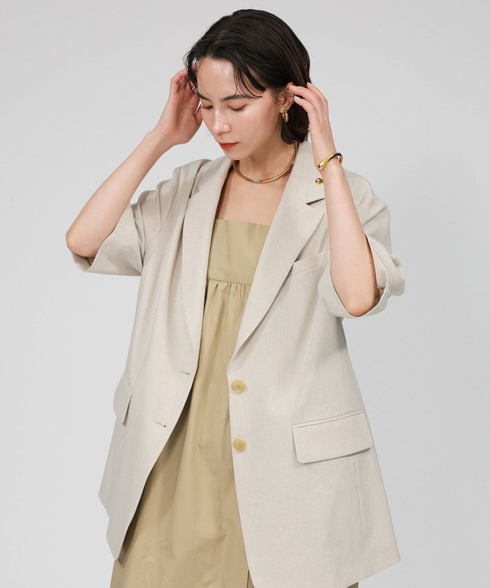 【バビロン/BABYLONE / KIDS】のリネンライク2Bジャケット インテリア・キッズ・メンズ・レディースファッション・服の通販 founy(ファニー) https://founy.com/ ファッション Fashion キッズファッション KIDS アウター Coat Outerwear /Kids おすすめ Recommend ジャケット Jacket セットアップ Set Up リネン Linen 夏 Summer 旅行 Travel |ID: prp329100004536038 ipo3291000000032054456