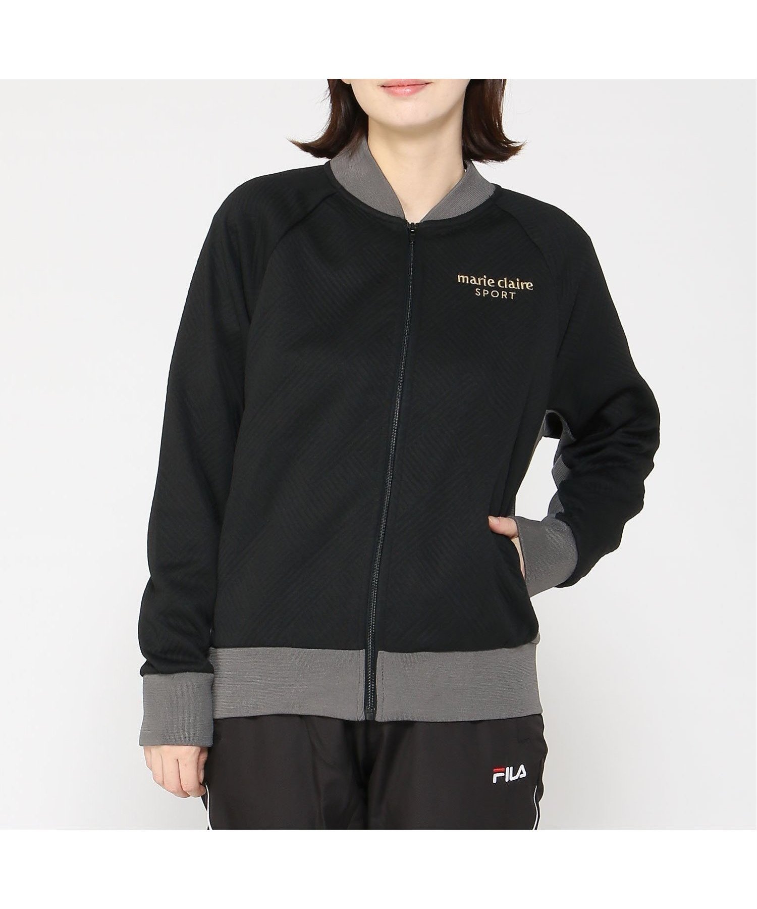【ニッキー/nikki】のMC SPORTS/ジャガードブルゾン インテリア・キッズ・メンズ・レディースファッション・服の通販 founy(ファニー) 　ファッション　Fashion　レディースファッション　WOMEN　アウター　Coat Outerwear　ブルゾン　Blouson/Jackets　ストレッチ　Stretch　人気　Popularity　BK|ID: prp329100004536061 ipo3291000000032054584