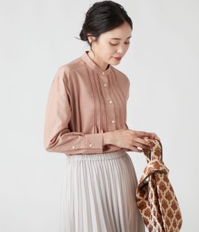 【ニューヨーカー/NEWYORKER】のナチュラルマットクロス ピンタック長袖シャツ 人気、トレンドファッション・服の通販 founy(ファニー) ファッション Fashion レディースファッション Fashion for Women トップス・カットソー Cut & Sew Tops シャツ・ブラウス・オフィスカジュアル Elegant Blouses & Button-Ups カットソー Cut and Sewn Top クラシカル Classical, Vintage-Inspired シンプル Simple, Minimal 長袖 Long Sleeve, Full Sleeve フロント Front, Front Design ミックス Mix, Mixed Style ラウンド Round, Round Neck リラックス Relax, Relaxed Fit ローズ Rose, Rose Motif A/W・秋冬 Autumn/Winter エレガント 上品 Elegant |ID:prp329100004536137