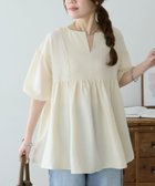 【ディスコート/Discoat】の【新色追加!/WEB限定】キーネックペプラムブラウス アイボリー|ID: prp329100004536151 ipo3291000000032370348