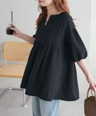 【ディスコート/Discoat】の【新色追加!/WEB限定】キーネックペプラムブラウス 人気、トレンドファッション・服の通販 founy(ファニー) ファッション Fashion レディースファッション Fashion for Women トップス・カットソー Cut & Sew Tops シャツ・ブラウス・オフィスカジュアル Elegant Blouses & Button-Ups ギャザー Gathered, Ruffled シンプル Simple, Minimal スリーブ Sleeve, Long Sleeve / Short Sleeve チュニック Tunic, Long Top ペプラム Peplum, Flared Hem thumbnail ブラック|ID: prp329100004536151 ipo3291000000033200462