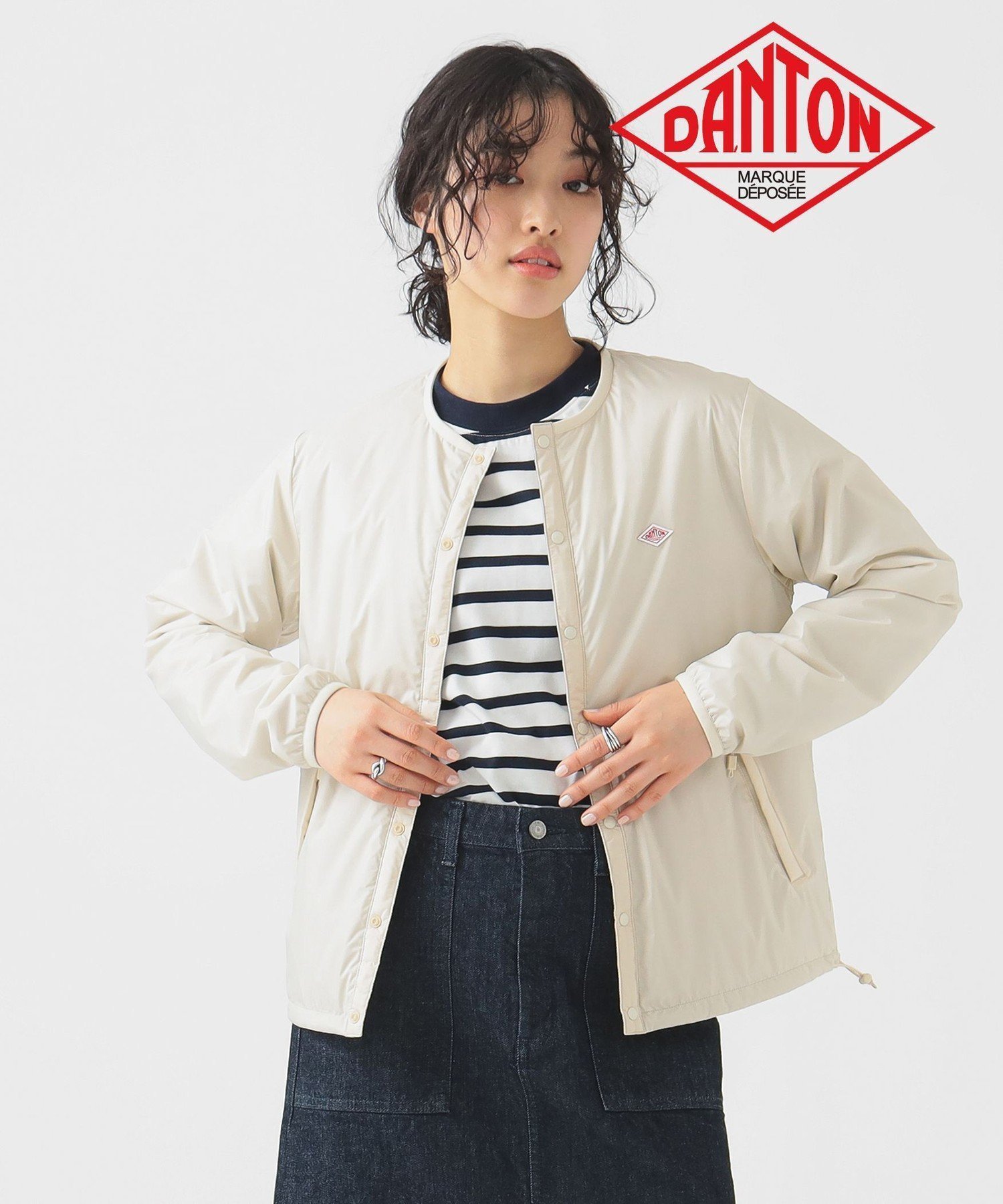 【ビーミングライフストアバイビームス/B:MING LIFE STORE by BEAMS】のDANTON / INSULATION COLLARLESS JACKET(S~M) 25SS ダントン 軽量 春アウター ライトアウター インテリア・キッズ・メンズ・レディースファッション・服の通販 founy(ファニー) 　ファッション　Fashion　レディースファッション　WOMEN　アウター　Coat Outerwear　ジャケット　Jackets　2025年　2025　2025春夏・S/S　Ss,Spring/Summer,2025　ジャケット　Jacket　スピンドル　Spindle　フロント　Front　春　Spring　軽量　Lightweight　IVORY|ID: prp329100004536196 ipo3291000000032162252