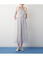 【ファーファー/FURFUR】のドットスパンコール刺繍ワンピース 人気、トレンドファッション・服の通販 founy(ファニー) ファッション Fashion レディースファッション WOMEN ワンピース Dress ギャザー Gather シャーリング Shirring スパンコール Sequins チュール Tulle ドット Dot フィット Fit フレア Flare リボン Ribbon thumbnail LBLU[081]|ID: prp329100004536234 ipo3291000000032055447