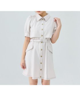 【レディアゼル/REDYAZEL】のレイヤードデザインバイカラーステッチミニシャツワンピース 人気、トレンドファッション・服の通販 founy(ファニー) ファッション Fashion レディースファッション WOMEN ワンピース Dress シャツワンピース Shirt Dresses ガーリー Girly サンダル Sandals スニーカー Sneakers スリーブ Sleeve ソックス Socks ツイル Twill フレア Flare フロント Front 人気 Popularity 厚底 Platforms |ID:prp329100004536307