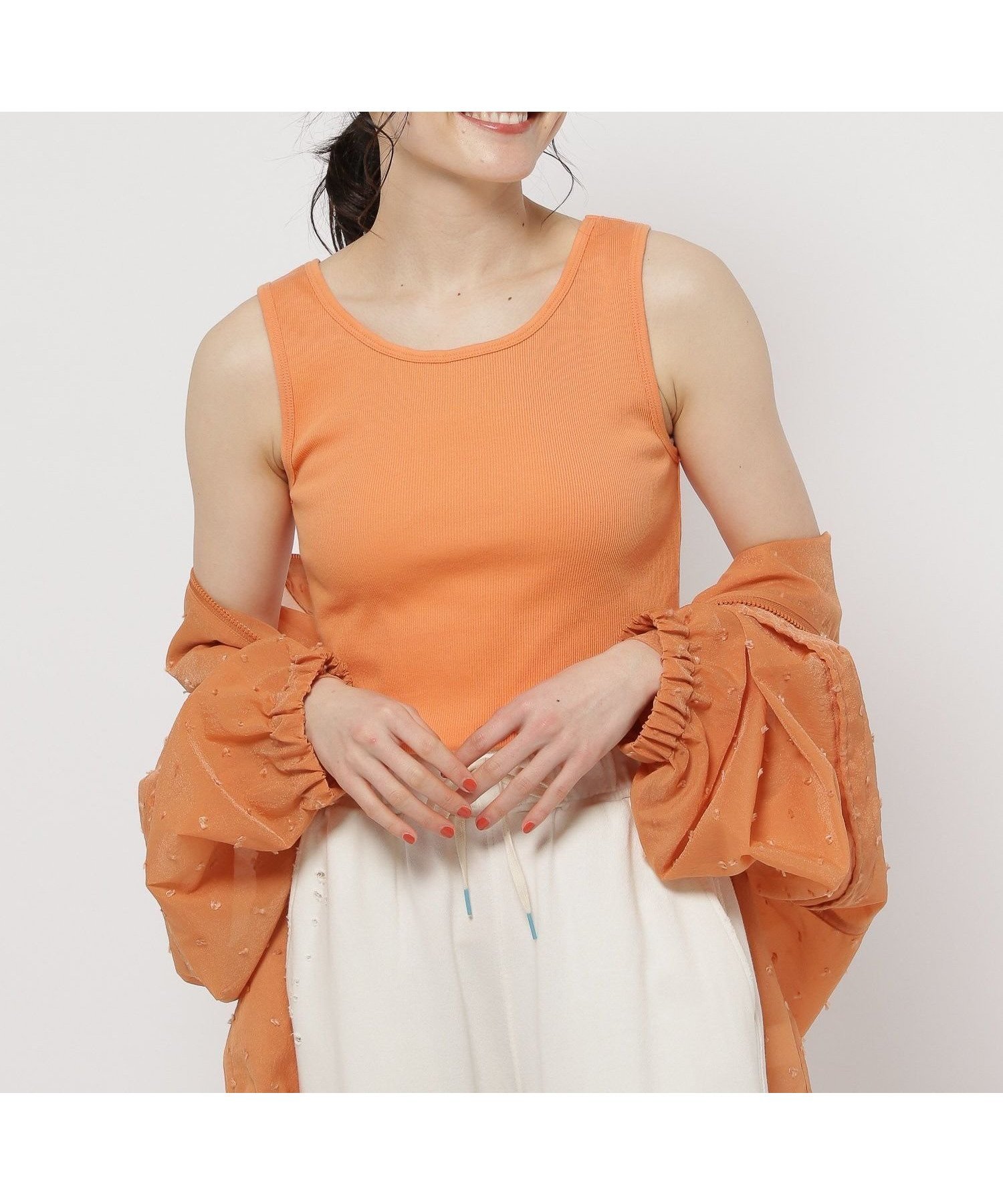 【ニコアンド/niko and】のスーピマ2WAYタンクトップ インテリア・キッズ・メンズ・レディースファッション・服の通販 founy(ファニー) 　ファッション　Fashion　レディースファッション　WOMEN　シルク　Silk　スクエア　Square　スーピマ　Supima　タンク　Tank　定番　Standard　なめらか　Smooth　人気　Popularity　ベーシック　Basic　ボーダー　Border　エレガント 上品　Elegant　オレンジ40|ID: prp329100004536315 ipo3291000000032055874
