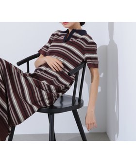 【エヌ ナチュラルビューティーベーシック/N.Natural Beauty basic】のマルチボーダーポロニットワンピース 人気、トレンドファッション・服の通販 founy(ファニー) ファッション Fashion レディースファッション WOMEN ワンピース Dress ニットワンピース Knit Dresses サンダル Sandals ボーダー Border 夏 Summer |ID:prp329100004536337