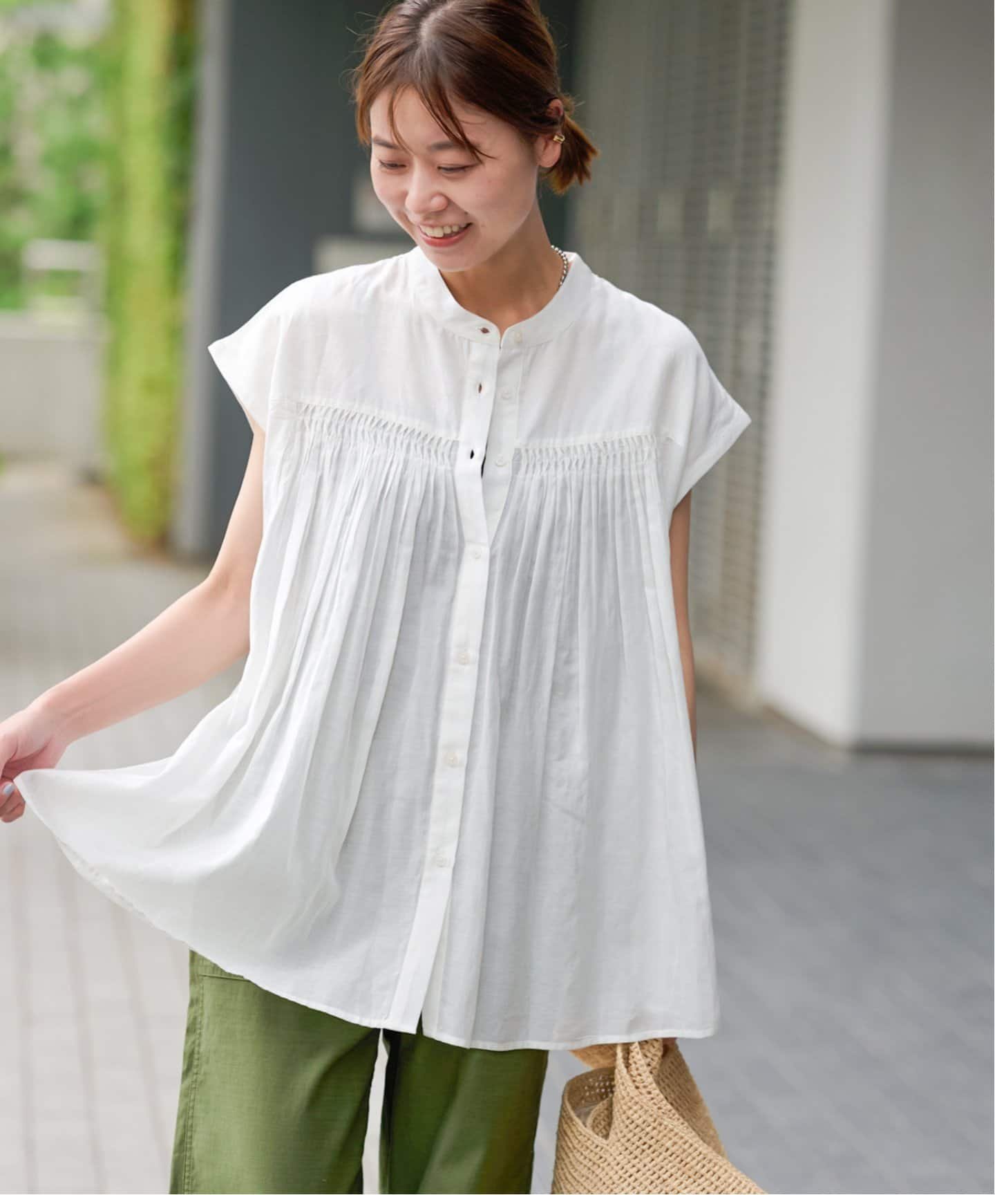 【ジャーナルスタンダード レリューム/JOURNAL STANDARD relume】の《追加》手洗い可 / ボイルピンタックフレンチブラウス インテリア・キッズ・メンズ・レディースファッション・服の通販 founy(ファニー) 　ファッション　Fashion　レディースファッション　WOMEN　トップス・カットソー　Tops/Tshirt　シャツ/ブラウス　Shirts/Blouses　2025年　2025　2025春夏・S/S　Ss,Spring/Summer,2025　ホワイト|ID: prp329100004536367 ipo3291000000032458140