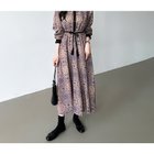 【その他のブランド/Other】のロングワンピース 配色 エスニック柄 きれいめ フレンチスリーブ 前開き 長袖・ブルー|ID: prp329100004536414 ipo3291000000032056347