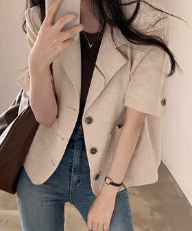 【アミュレット/Amulet】の【Amulet】半袖ジャケット 人気、トレンドファッション・服の通販 founy(ファニー) ファッション Fashion レディースファッション WOMEN アウター Coat Outerwear ジャケット Jackets おすすめ Recommend シンプル Simple ジャケット Jacket スマート Smart フォーマル Formal 半袖 Short Sleeve |ID:prp329100004536452