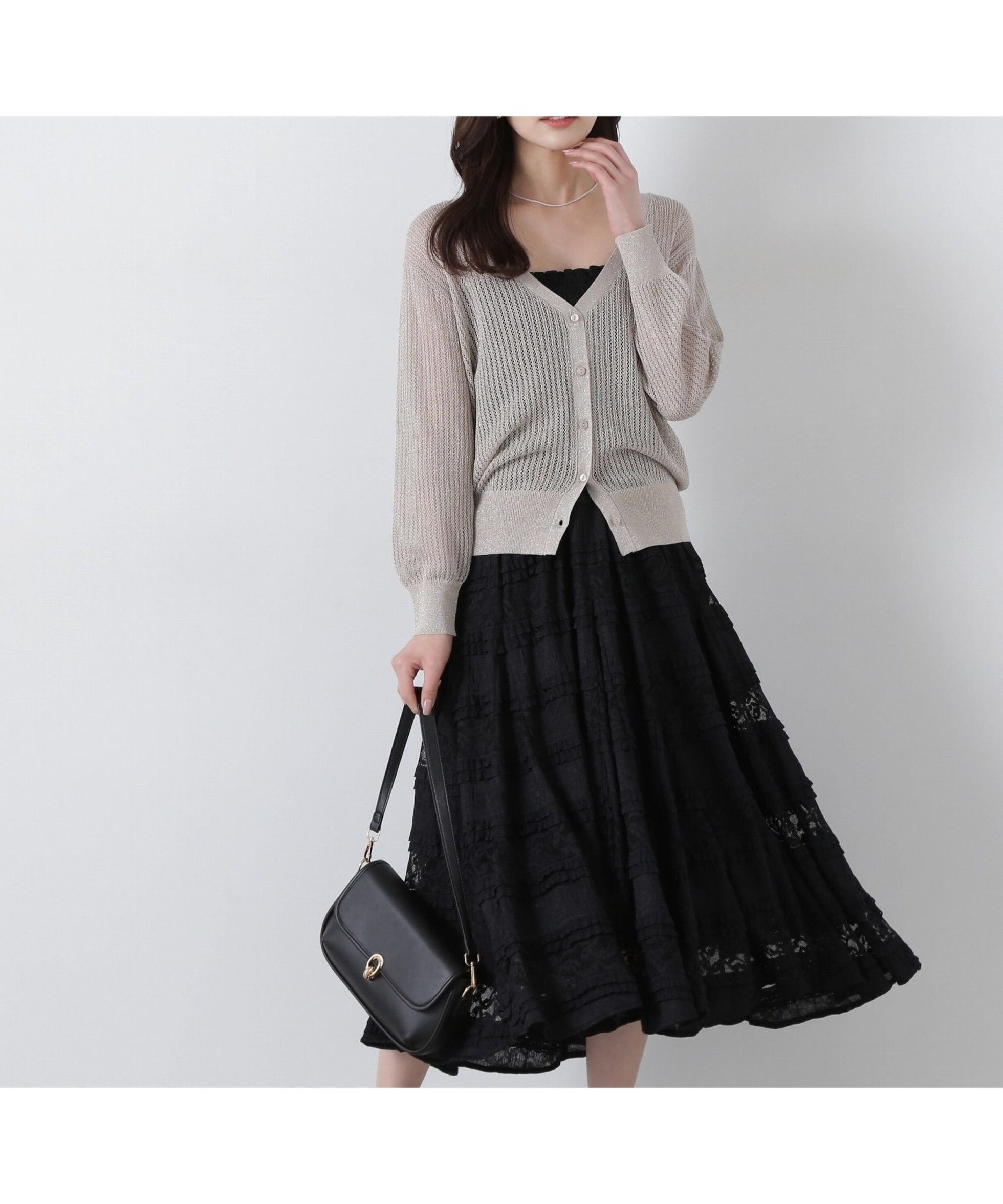 【プロポーション ボディドレッシング/PROPORTION BODY DRESSING】の透かし編みミドルカーディガン インテリア・キッズ・メンズ・レディースファッション・服の通販 founy(ファニー) 　ファッション　Fashion　レディースファッション　WOMEN　トップス・カットソー　Tops/Tshirt　カーディガン　Cardigans　カーディガン　Cardigan　シンプル　Simple　ノースリーブ　No Sleeve　ミドル　Middle　夏　Summer　羽織　Haori　透かし　Watermark　ベージュ|ID: prp329100004536457 ipo3291000000032432771