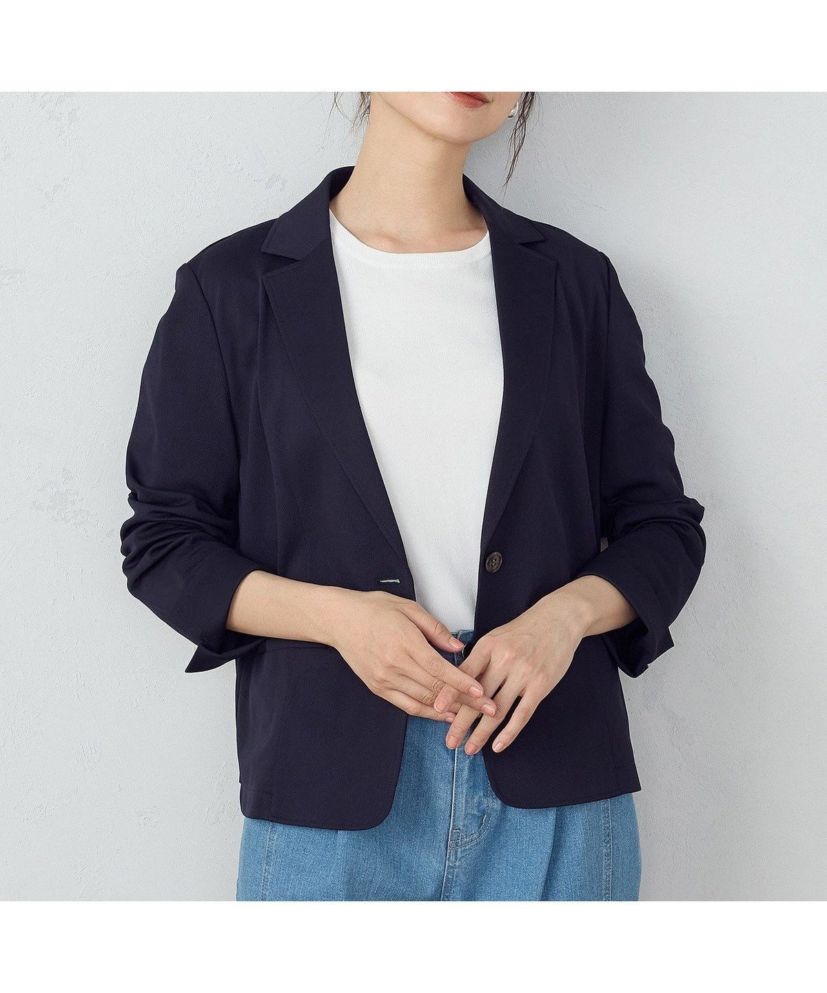 【コムサイズム/COMME CA ISM】の【 ウォッシャブル ストレッチ 】鹿の子 テーラードジャケット インテリア・キッズ・メンズ・レディースファッション・服の通販 founy(ファニー) 　ファッション　Fashion　レディースファッション　WOMEN　アウター　Coat Outerwear　ジャケット　Jackets　テーラードジャケット　Tailored Jackets　ウォッシャブル　Washable　春　Spring　洗える　Washable　クラシック　Classic　鹿の子　Pique　ジャケット　Jacket　ストレッチ　Stretch　フォルム　Form　ベーシック　Basic　ポケット　Pocket　ワーク　Work　S/S・春夏　Ss・Spring/Summer　夏　Summer　ビジネス 仕事 通勤　Business　ネイビー|ID: prp329100004536494 ipo3291000000032056973