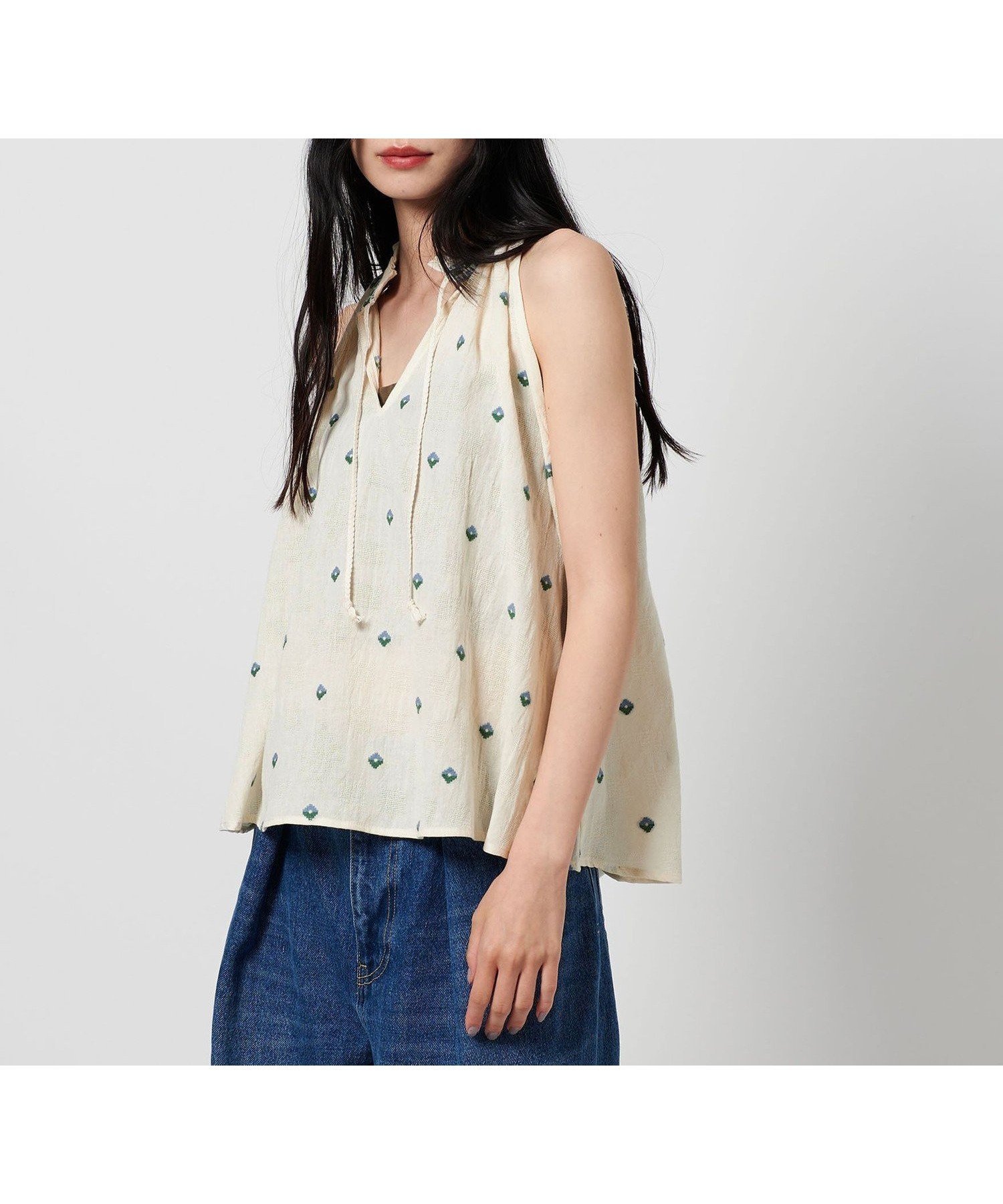 【ビューティ&ユース ユナイテッドアローズ/BEAUTY&YOUTH / UNITED ARROWS】のLOUIZON NENATO ノースリーブ ブラウス 人気、トレンドファッション・服の通販 founy(ファニー) 　ファッション　Fashion　レディースファッション　WOMEN　トップス・カットソー　Tops/Tshirt　キャミソール / ノースリーブ　No Sleeves　シャツ/ブラウス　Shirts/Blouses　おすすめ　Recommend　コレクション　Collection　サマー　Summer　デニム　Denim　ノースリーブ　No Sleeve　ボトム　Bottom　ボヘミアン　Bohemian　夏　Summer　旅行　Travel　 other-1|ID: prp329100004536496 ipo3291000000032056978