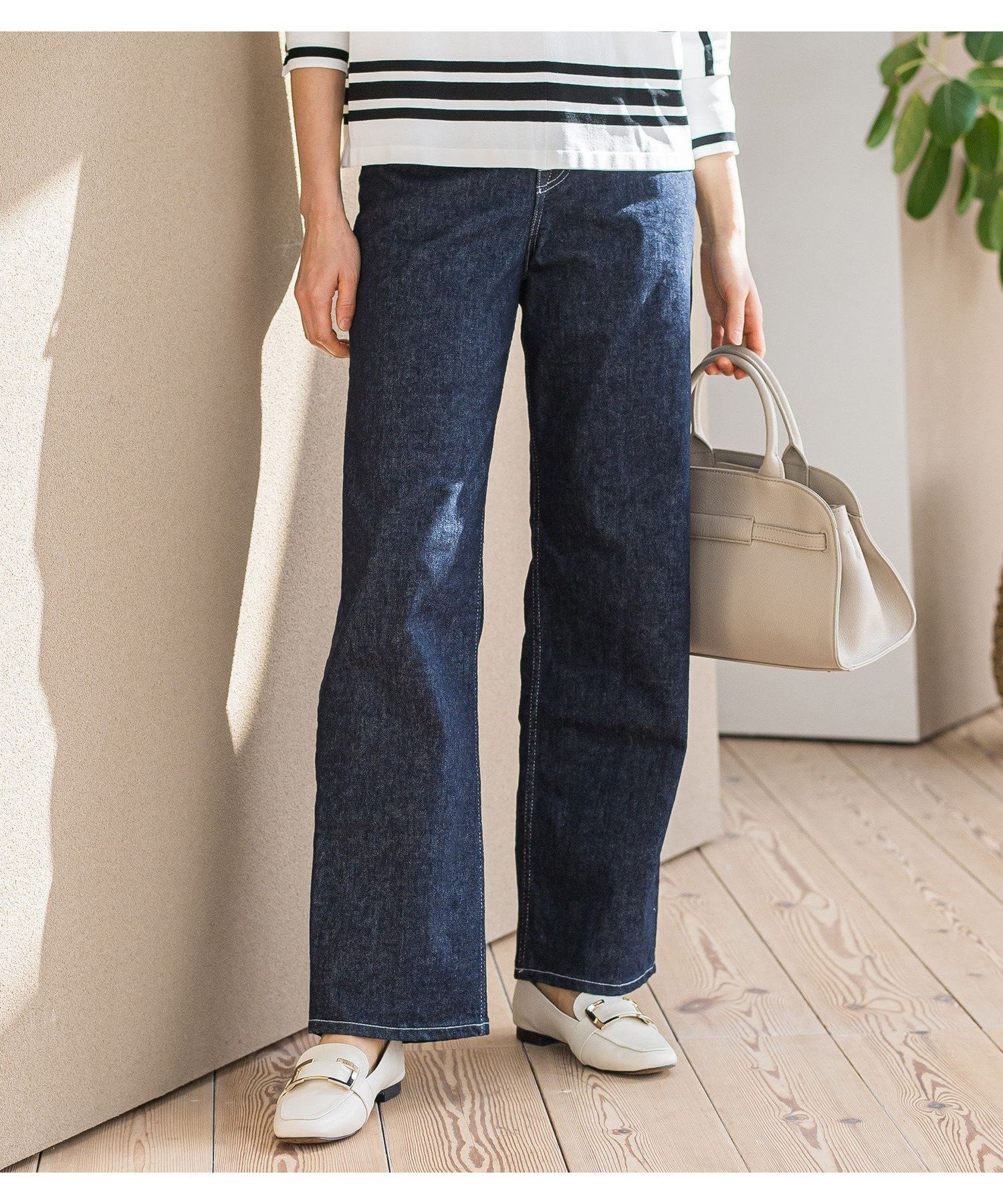 【ロートレ アモン/LAUTRE AMONT】の【JAPAN BLUE JEANS】ワイドパンツ≪洗濯機で洗える≫ インテリア・キッズ・メンズ・レディースファッション・服の通販 founy(ファニー) 　ファッション　Fashion　レディースファッション　WOMEN　パンツ　Pants　ストレート　Straight　デニム　Denim　ワイド　Wide　洗える　Washable　ネイビー|ID: prp329100004536506 ipo3291000000032057048