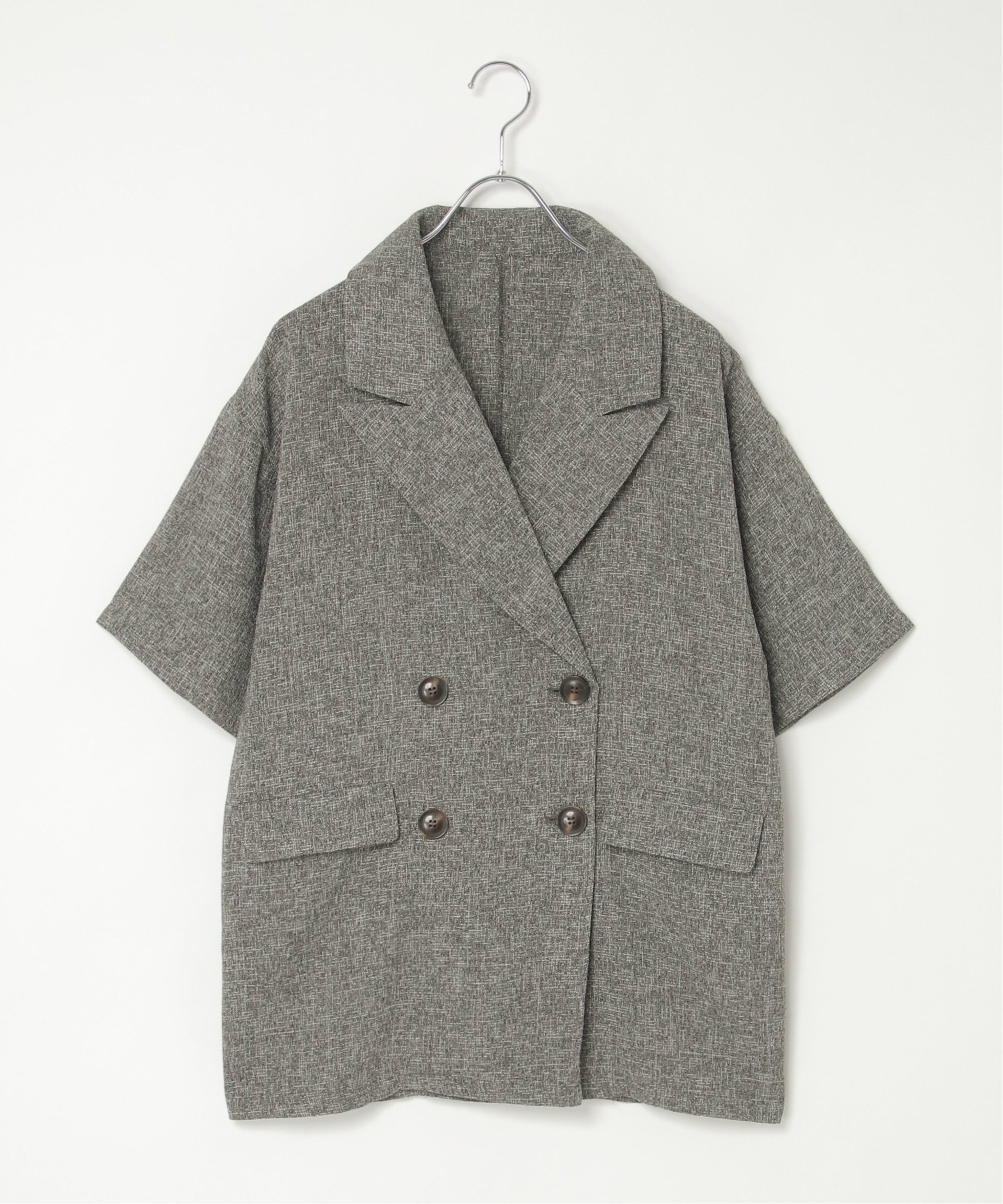 【ノッチ/notch】のサマーツィードハーフスリーブジャケット 人気、トレンドファッション・服の通販 founy(ファニー) 　ファッション　Fashion　レディースファッション　WOMEN　アウター　Coat Outerwear　ジャケット　Jackets　キャミソール　Camisole　サマー　Summer　タンク　Tank　ダブル　Double　ツイード　Tweed　ベーシック　Basic　 other-1|ID: prp329100004536516 ipo3291000000032057103