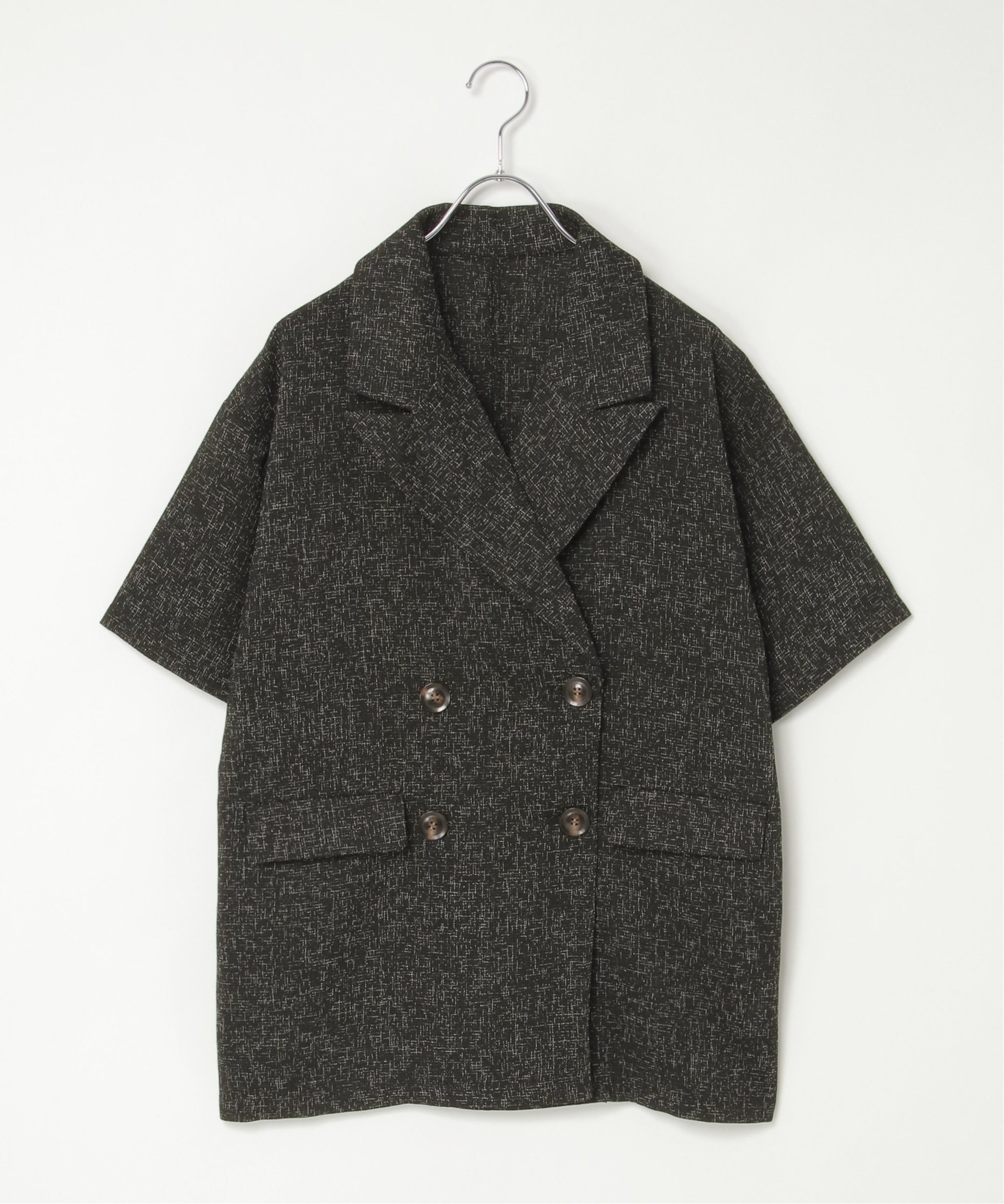 【ノッチ/notch】のサマーツィードハーフスリーブジャケット インテリア・キッズ・メンズ・レディースファッション・服の通販 founy(ファニー) 　ファッション　Fashion　レディースファッション　WOMEN　アウター　Coat Outerwear　ジャケット　Jackets　キャミソール　Camisole　サマー　Summer　タンク　Tank　ダブル　Double　ツイード　Tweed　ベーシック　Basic　ブラック|ID: prp329100004536516 ipo3291000000032057109